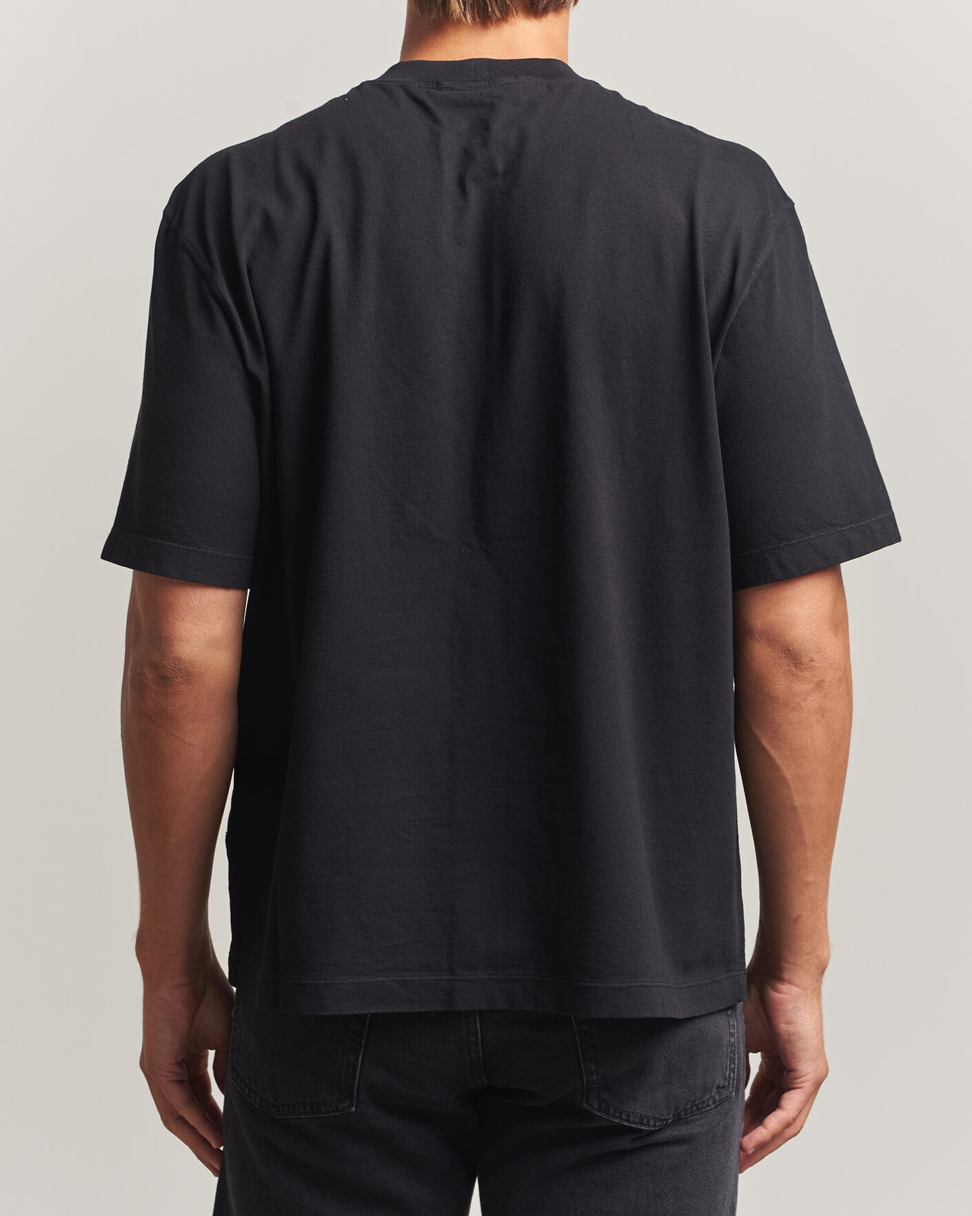 Herre | T-Shirts | Stone Island | Combed Organic Cotton T-Shirt Black
