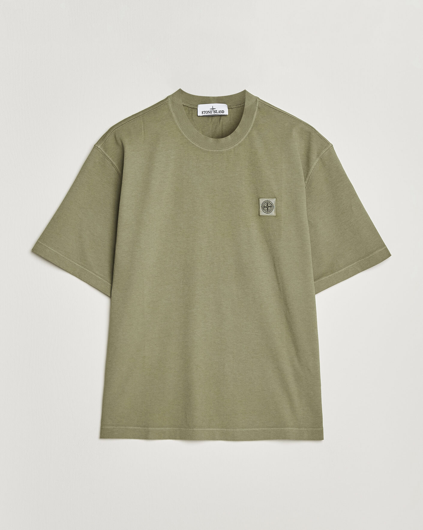 Herre | T-Shirts | Stone Island | Combed Organic Cotton T-Shirt Miltary Green
