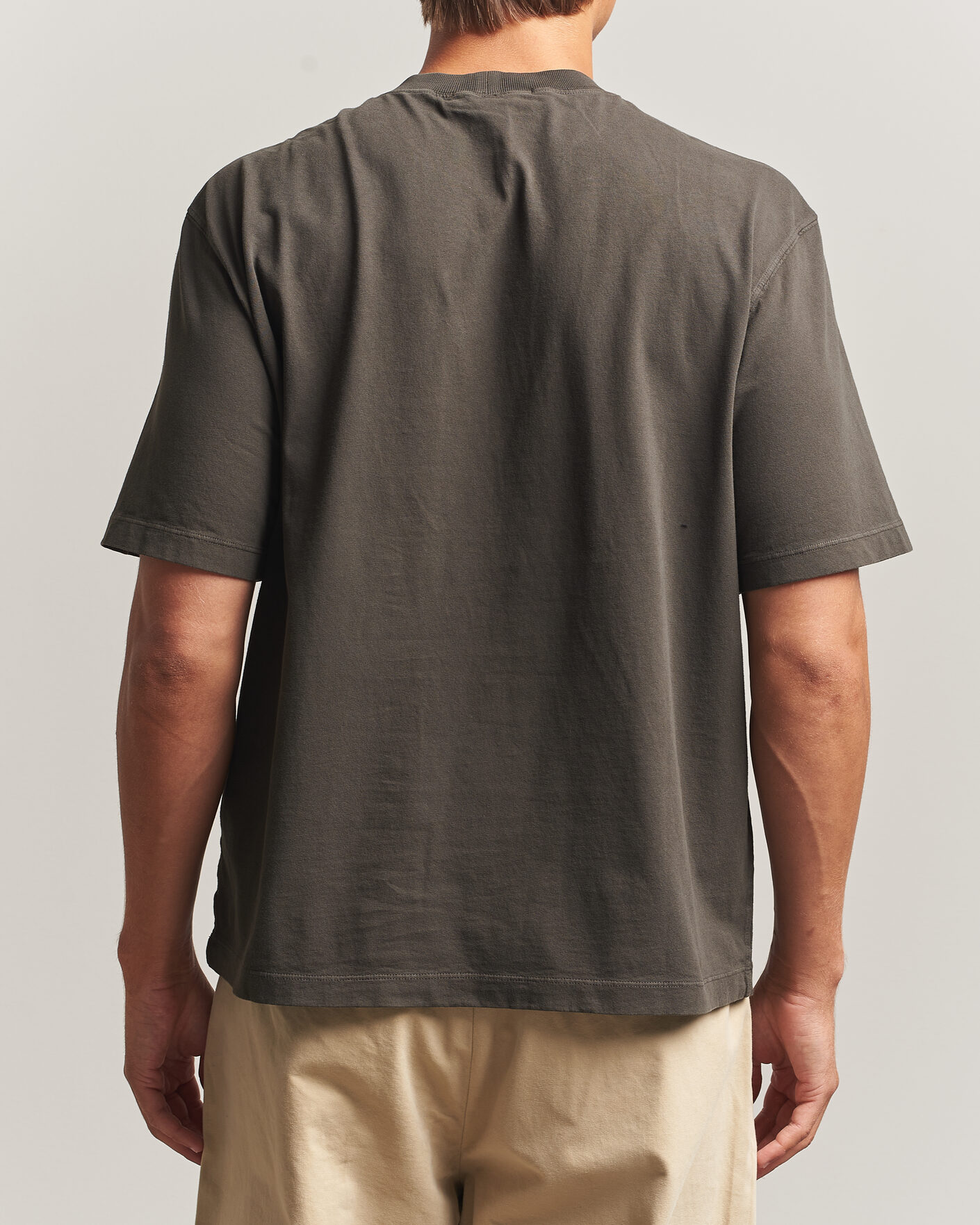 Herre | T-Shirts | Stone Island | Combed Organic Cotton T-Shirt Coal Grey