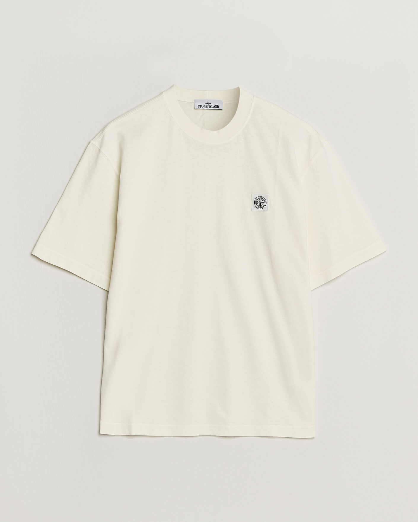 Herre | T-Shirts | Stone Island | Combed Organic Cotton T-Shirt Ivory