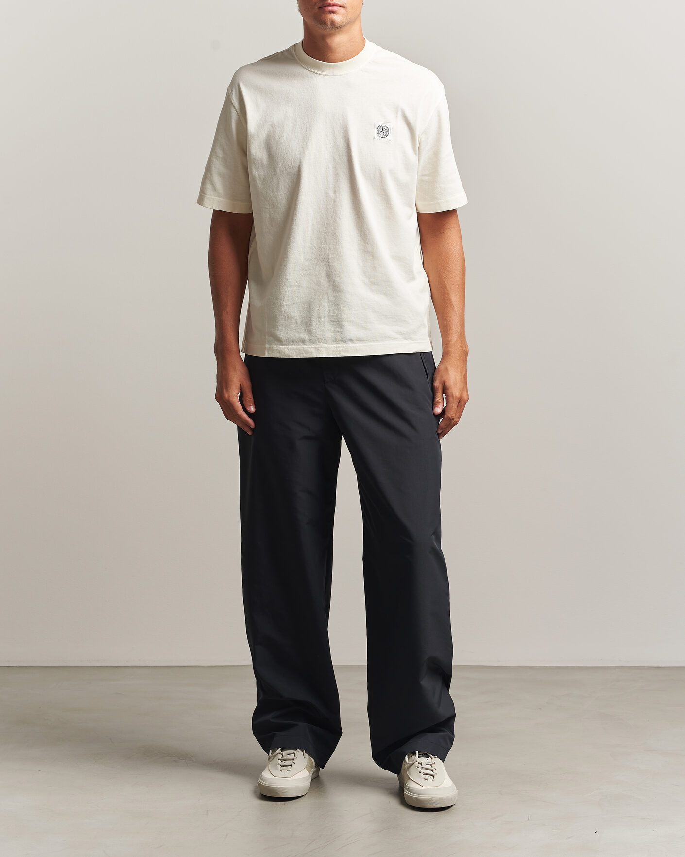 Herre | T-Shirts | Stone Island | Combed Organic Cotton T-Shirt Ivory