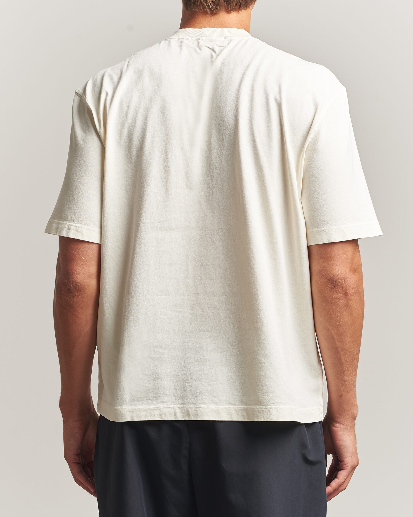 Herre | T-Shirts | Stone Island | Combed Organic Cotton T-Shirt Ivory