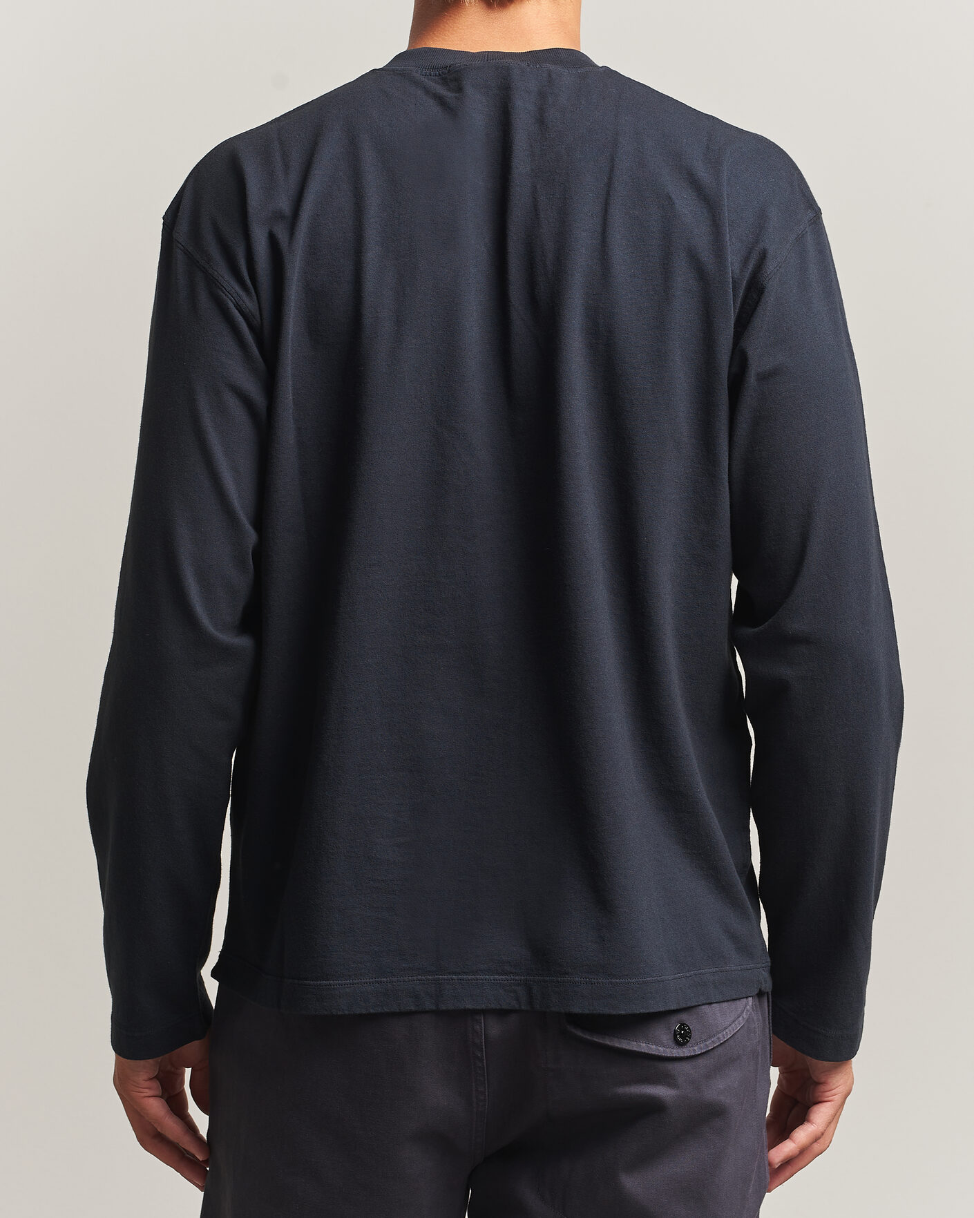 Herre | T-Shirts | Stone Island | Organic Cotton Jersey Long Sleeve T-Shirt Navy Blue