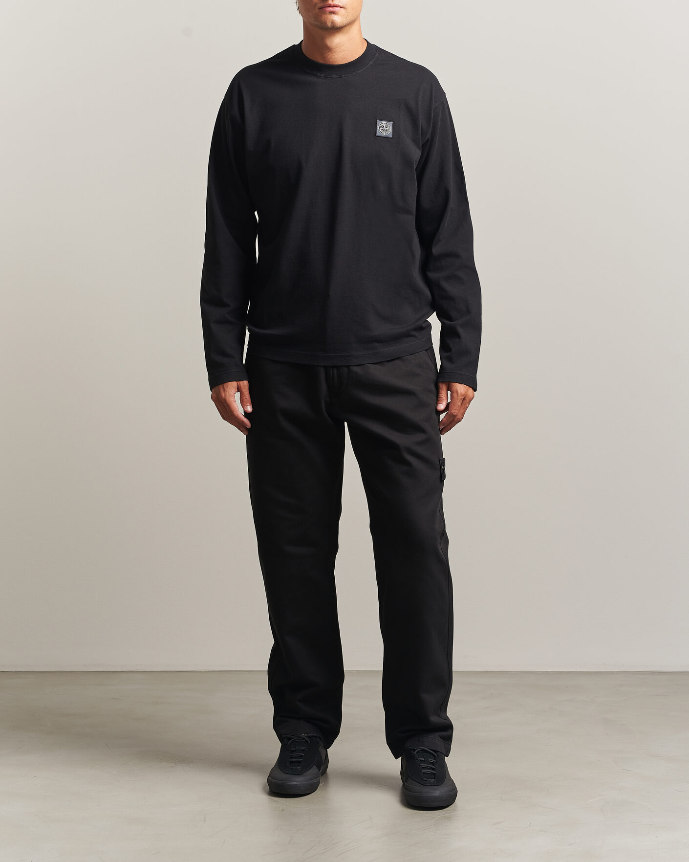 Herre | T-Shirts | Stone Island | Organic Cotton Jersey Long Sleeve T-Shirt Black