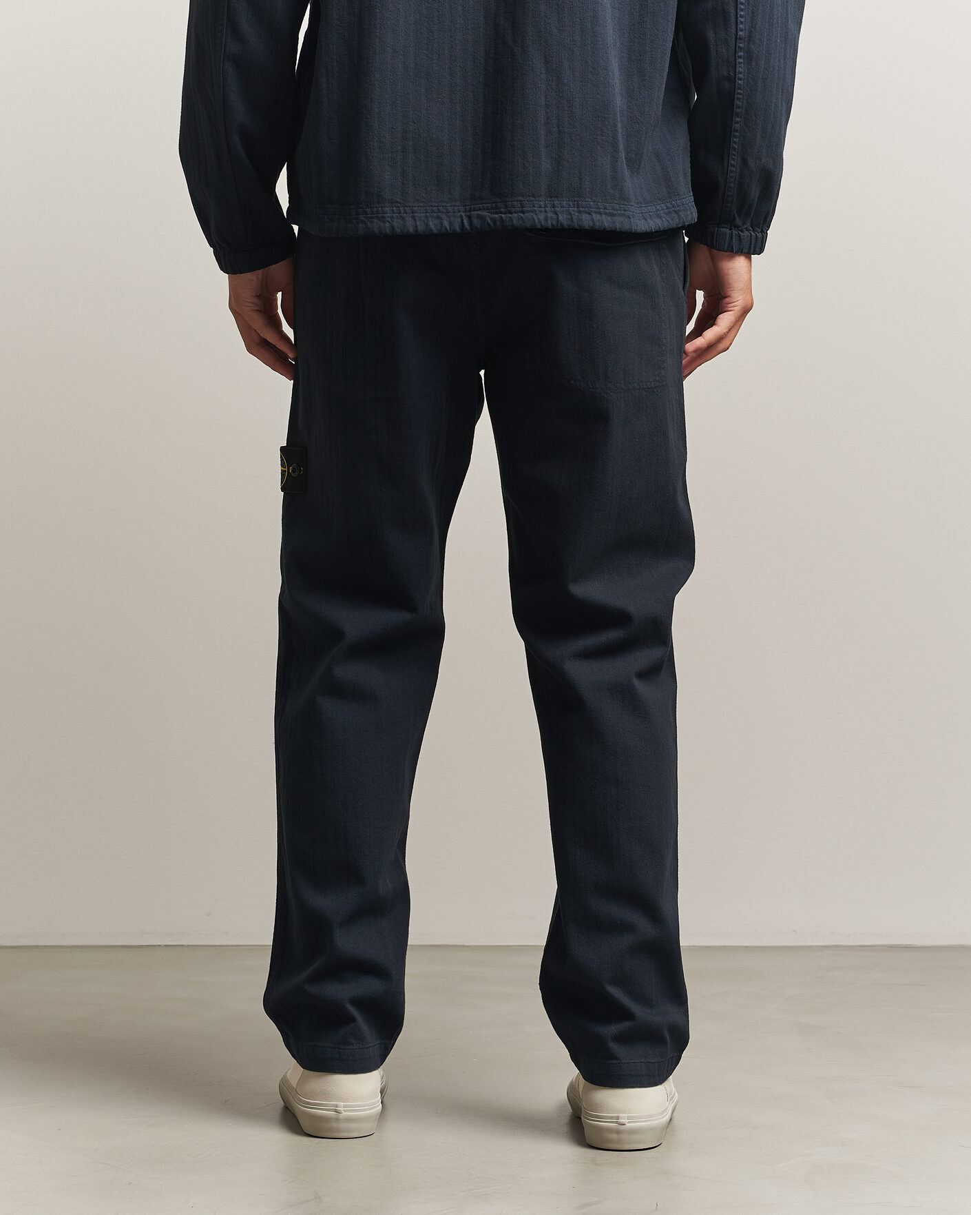 Herre | Bukser | Stone Island | Cotton Herringbone Pants Navy Blue