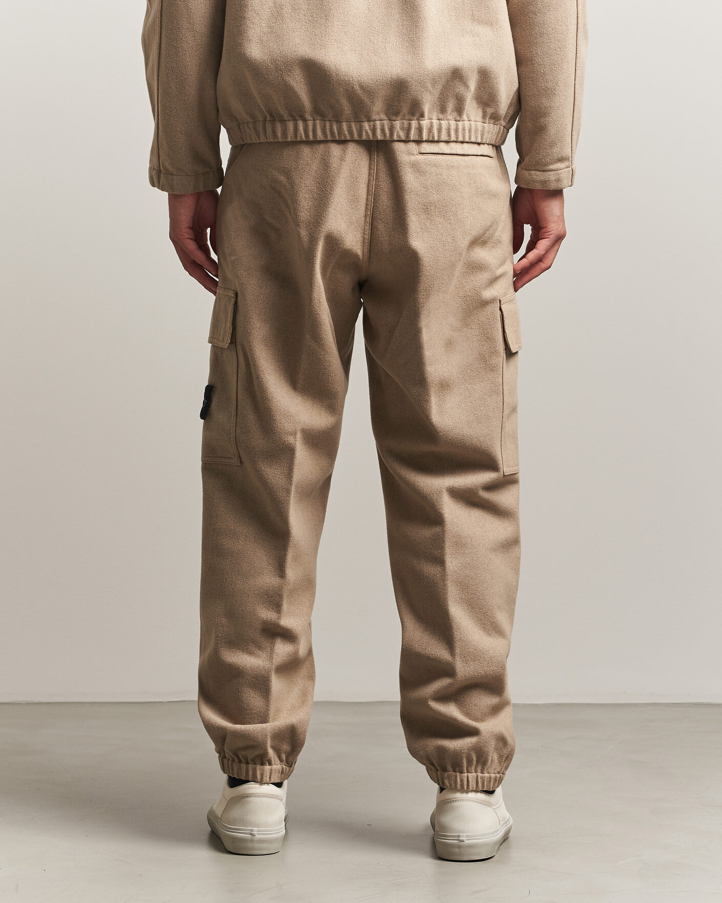 Herre | Bukser | Stone Island | Wool/Nylon Flannel Cargo Trousers Biscuit