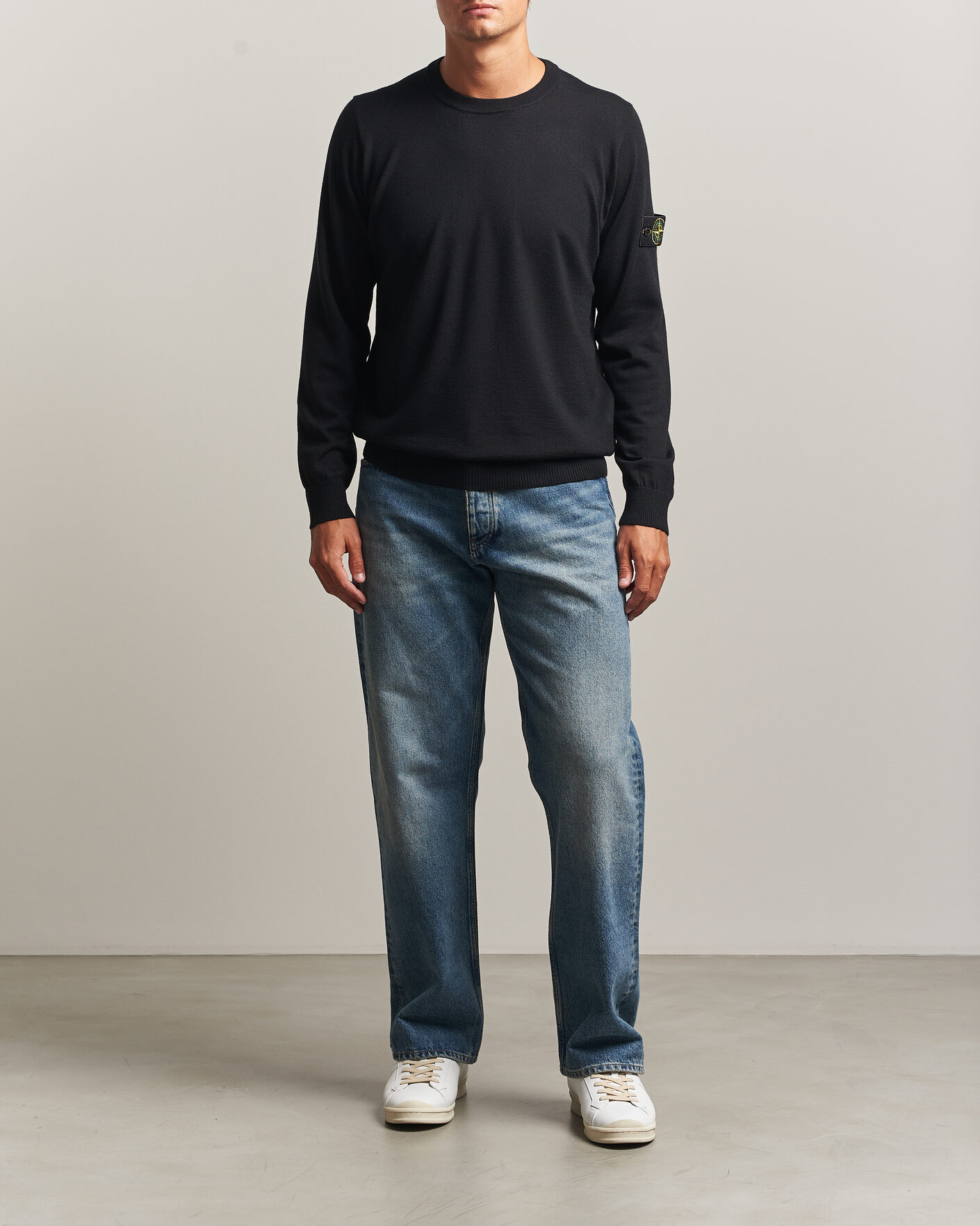 Herre | Trøjer | Stone Island | Light Pure Wool Crew Neck Black