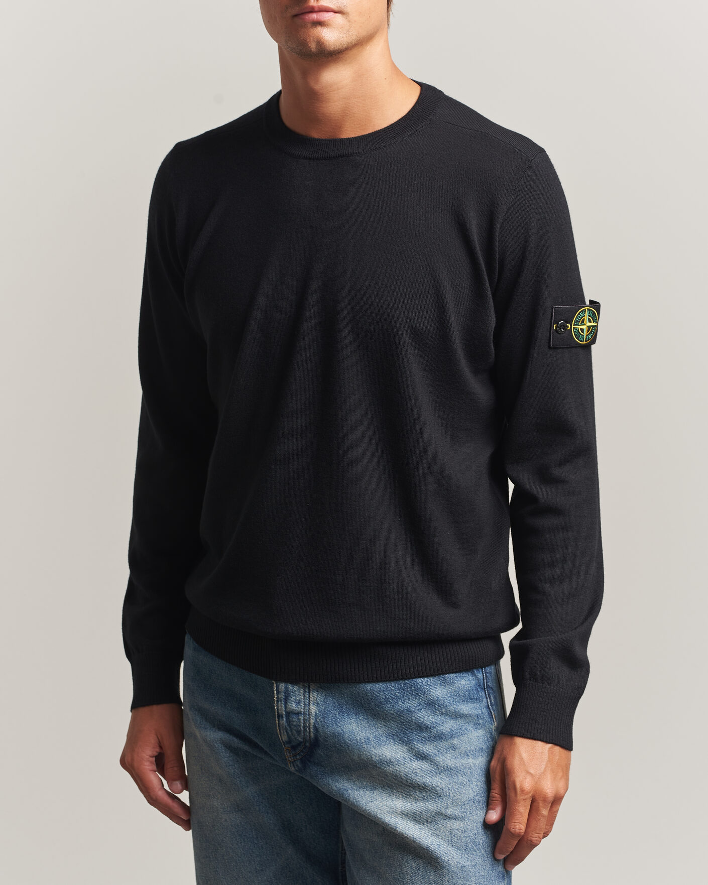 Herre | Trøjer | Stone Island | Light Pure Wool Crew Neck Black