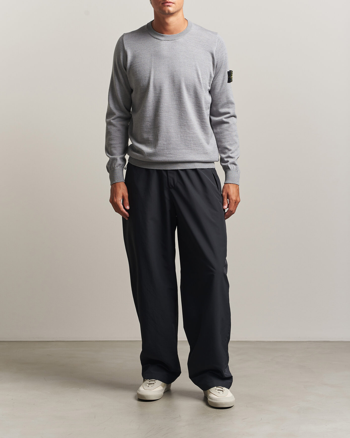 Herre | Trøjer | Stone Island | Light Pure Wool Crew Neck Ash Grey Melange