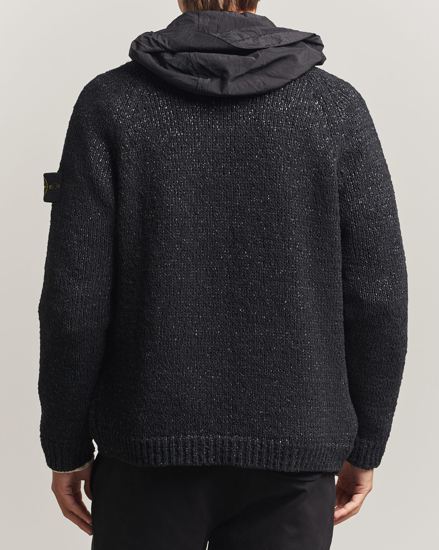 Herre | Trøjer | Stone Island | Brushed Cotton/Nylon Reversible Zip Hood Black