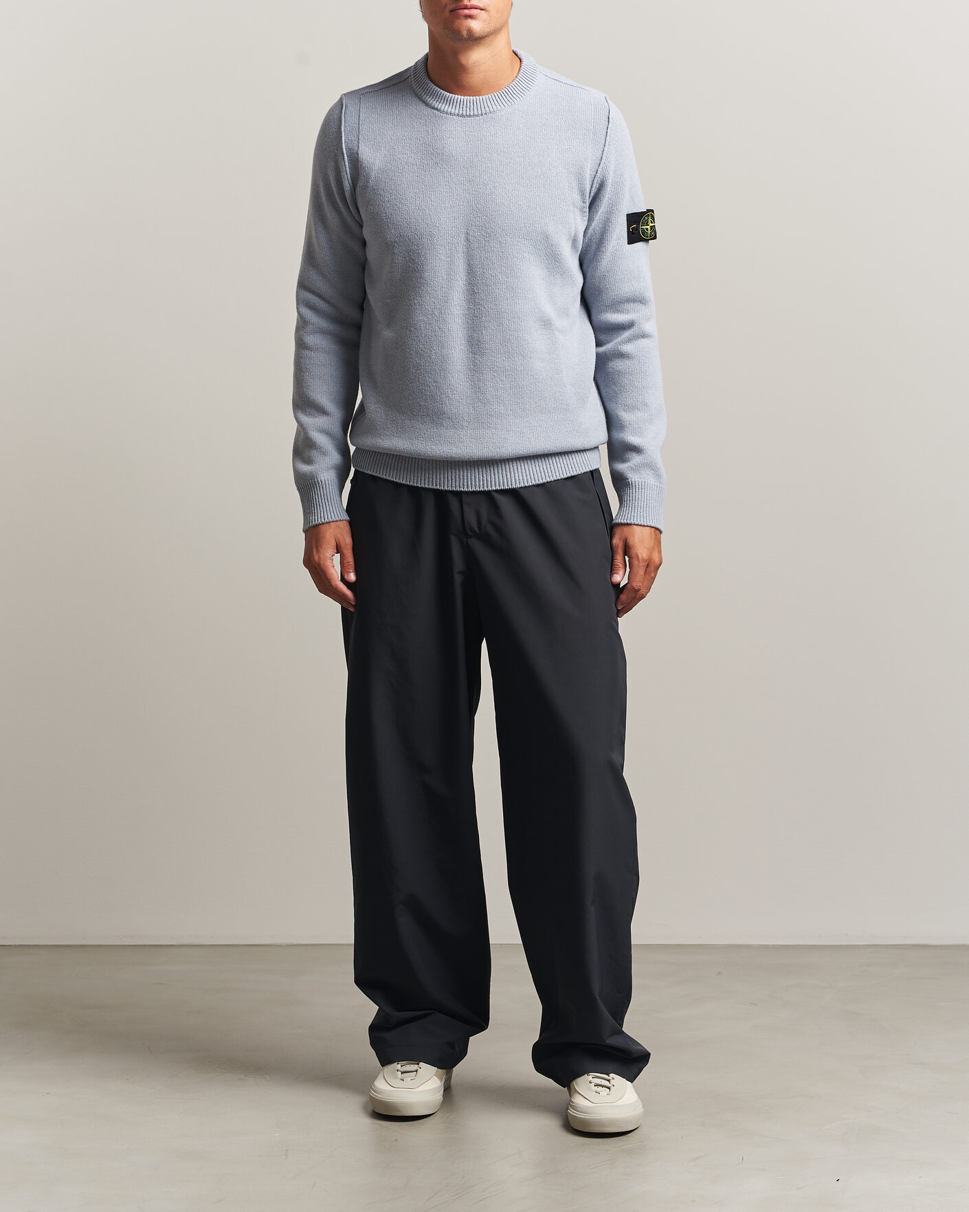 Herre | Trøjer | Stone Island | Knitted Lambswool Crew Neck Ash Grey