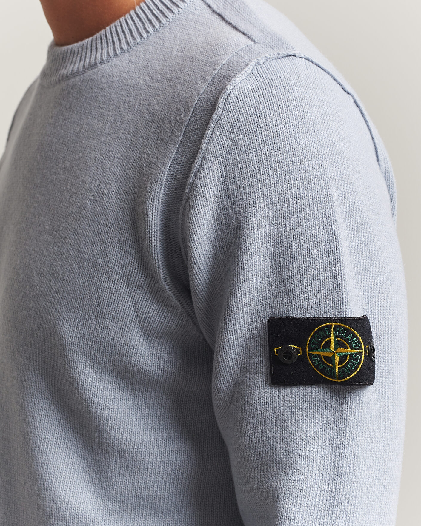 Herre | Trøjer | Stone Island | Knitted Lambswool Crew Neck Ash Grey