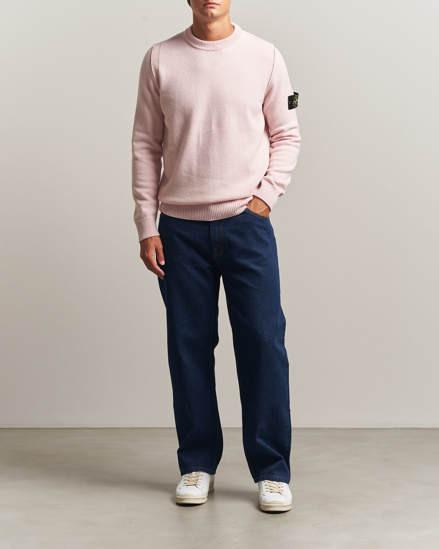 Herre | Trøjer | Stone Island | Knitted Lambswool Crew Neck Antique Rose