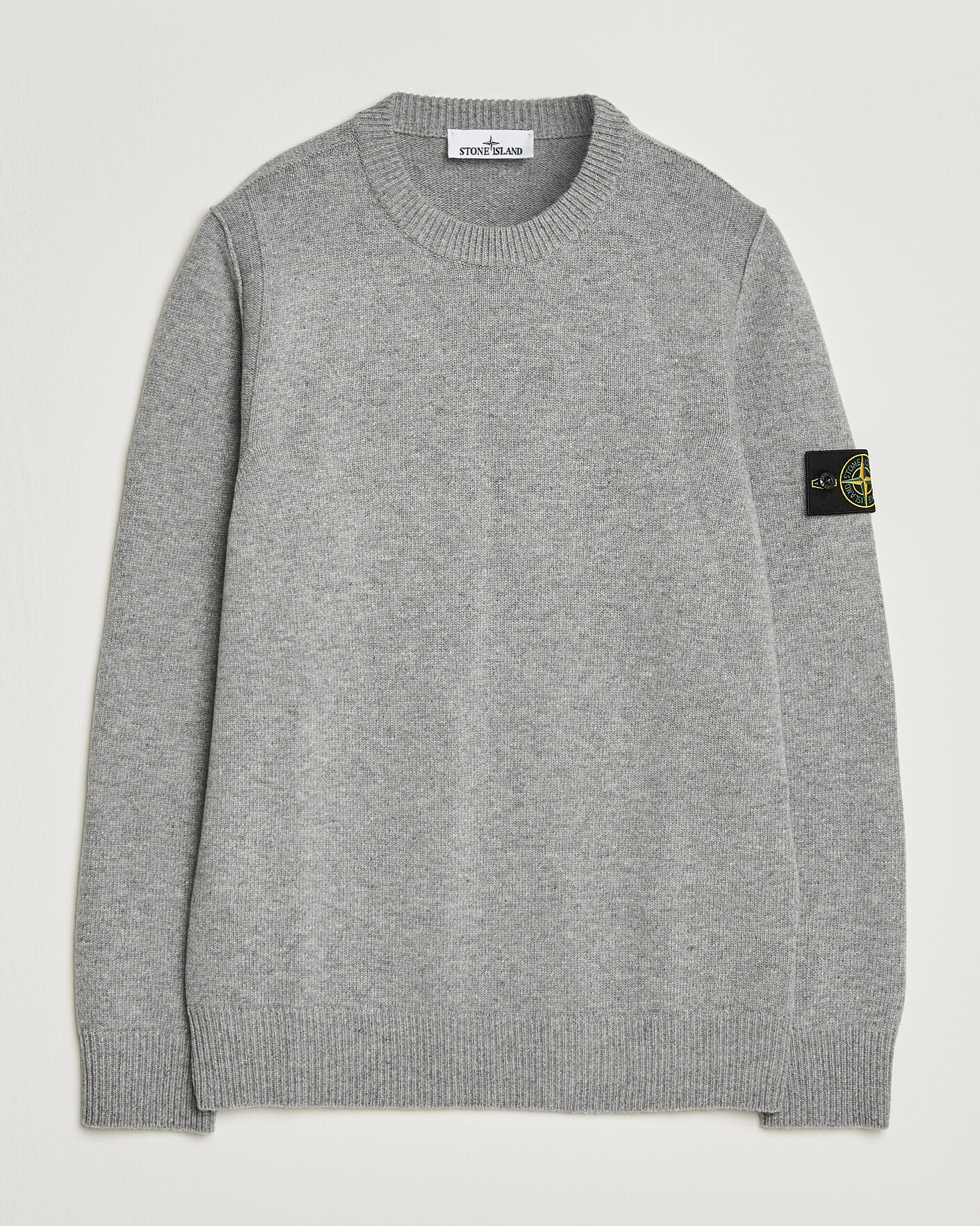 Herre | Trøjer | Stone Island | Knitted Lambswool Crew Neck Grey Melange