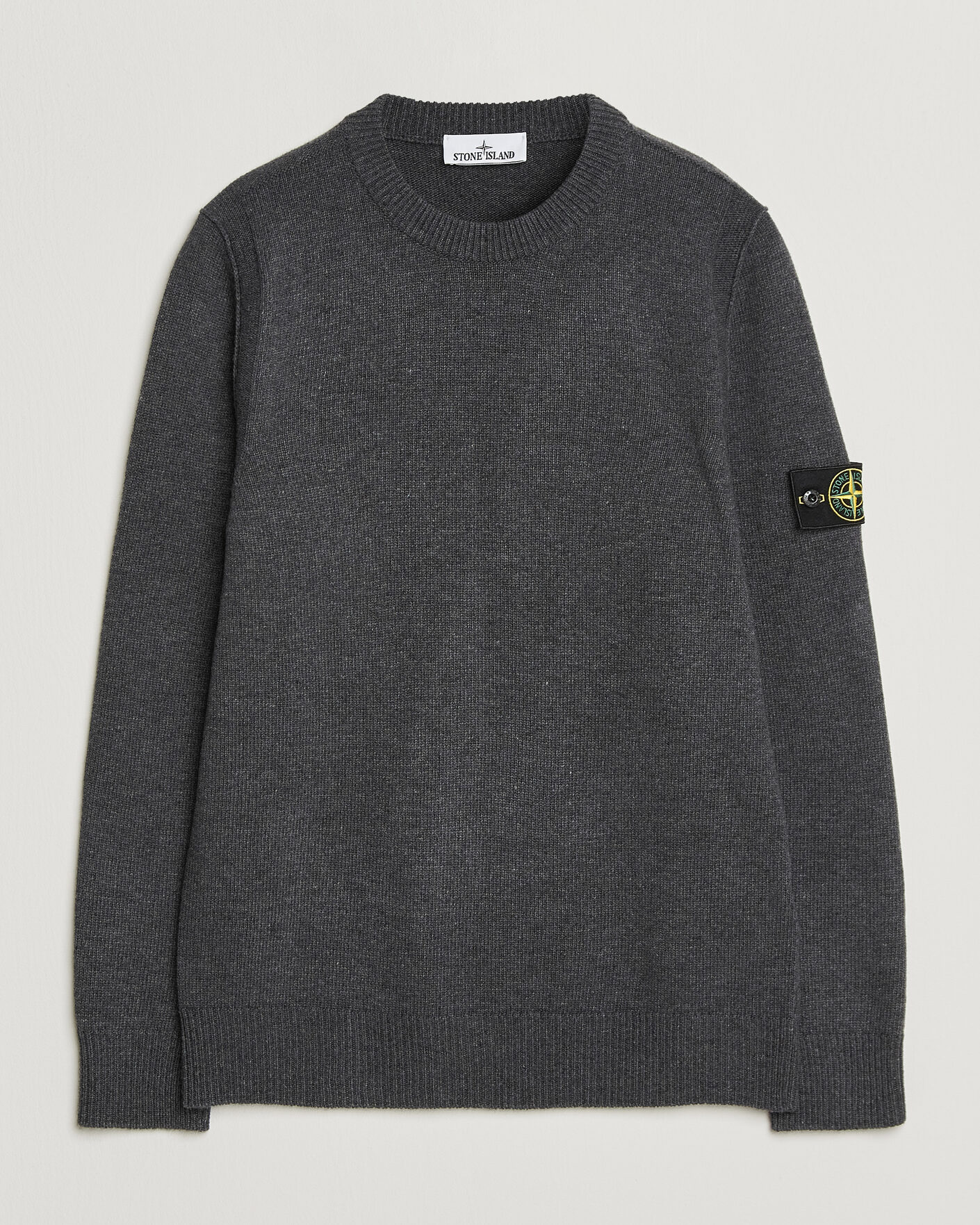Herre | Trøjer | Stone Island | Knitted Lambswool Crew Neck Melange Lead