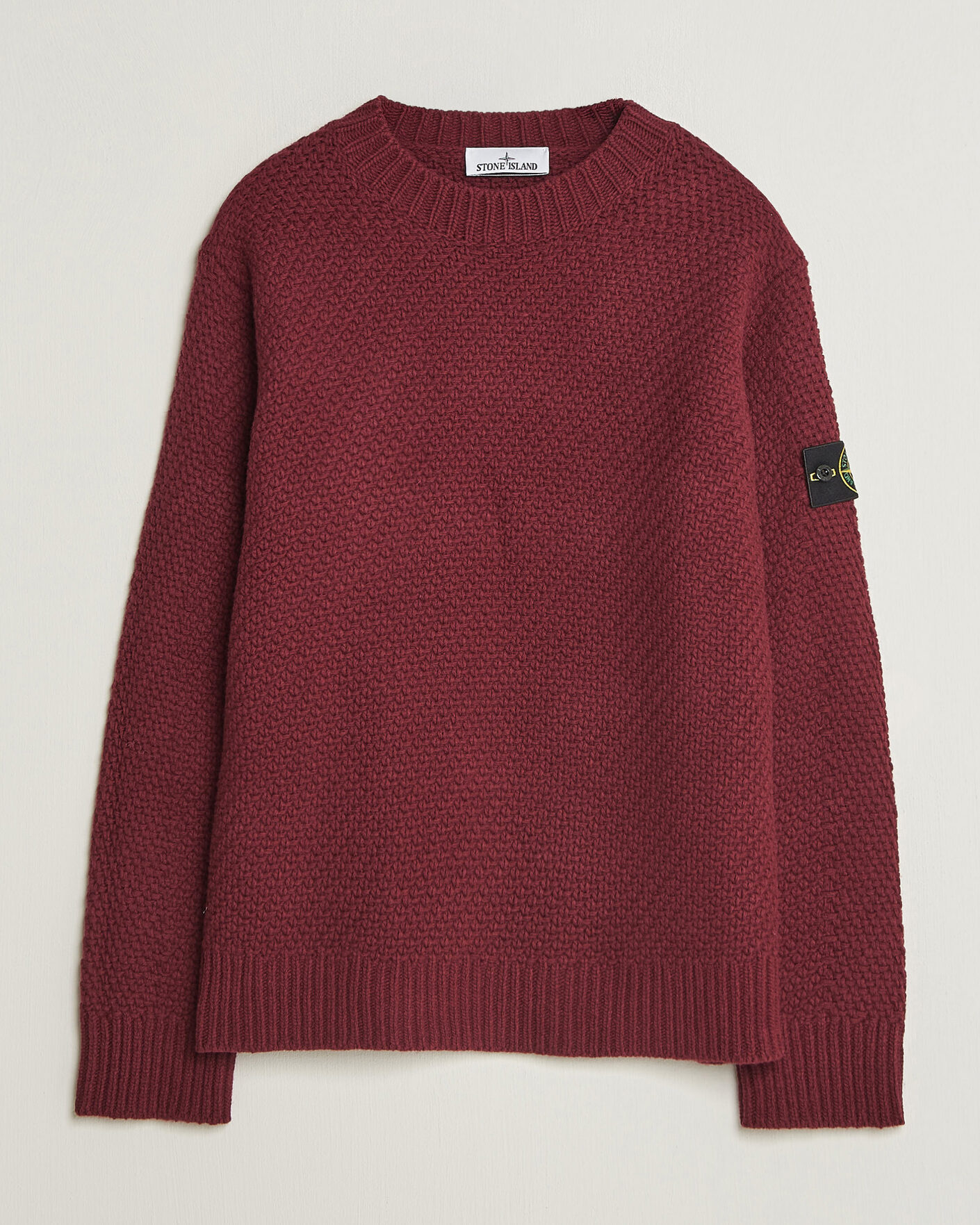 Herre | Trøjer | Stone Island | Basket Stitch Lambswool Crew Neck Amaranth