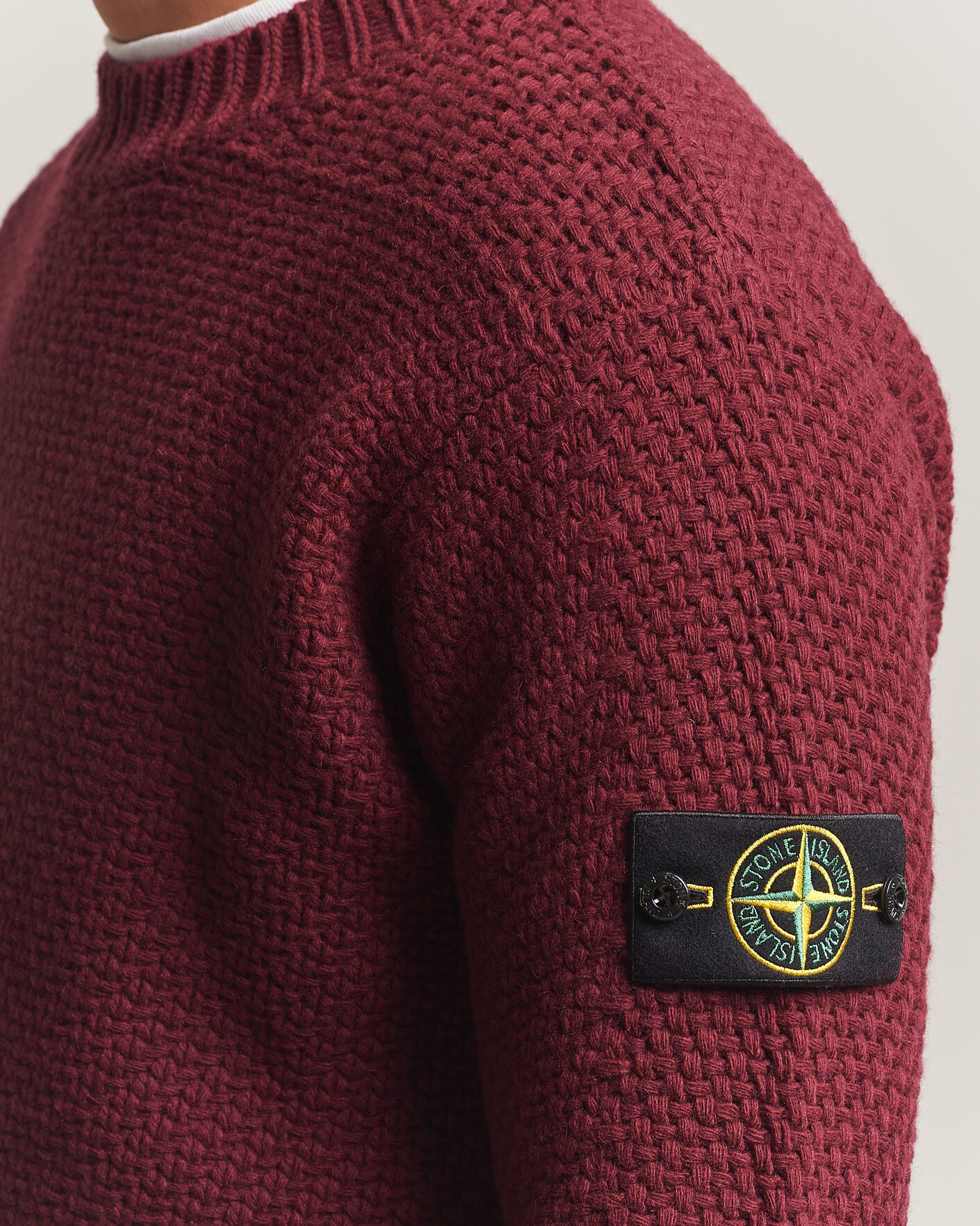 Herre | Trøjer | Stone Island | Basket Stitch Lambswool Crew Neck Amaranth