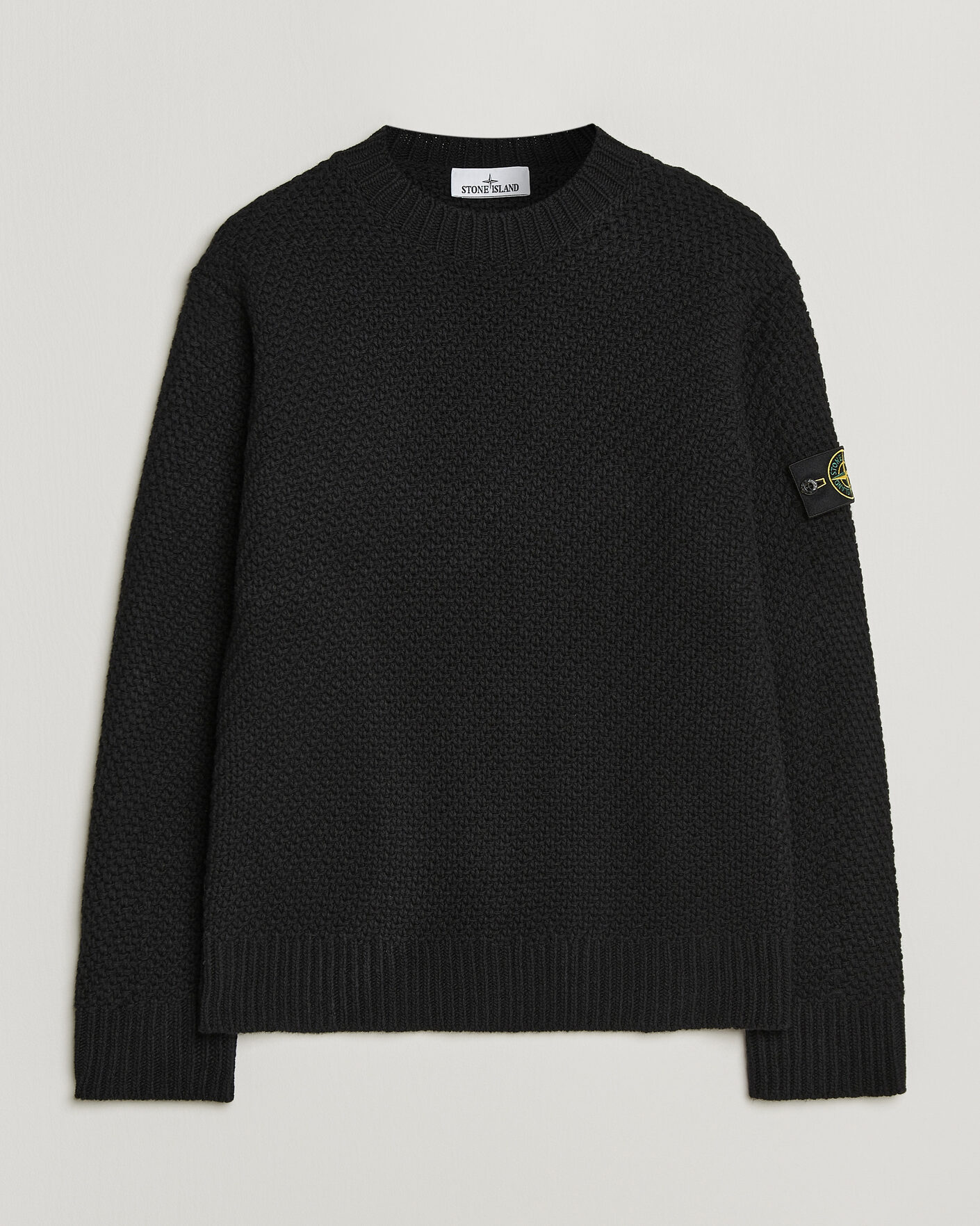 Herre | Trøjer | Stone Island | Basket Stitch Lambswool Crew Neck Black