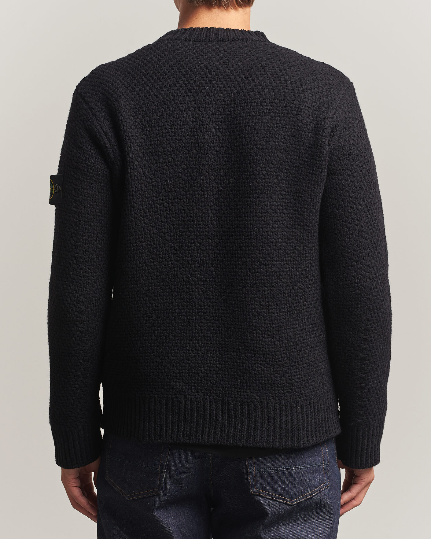 Herre | Trøjer | Stone Island | Basket Stitch Lambswool Crew Neck Black