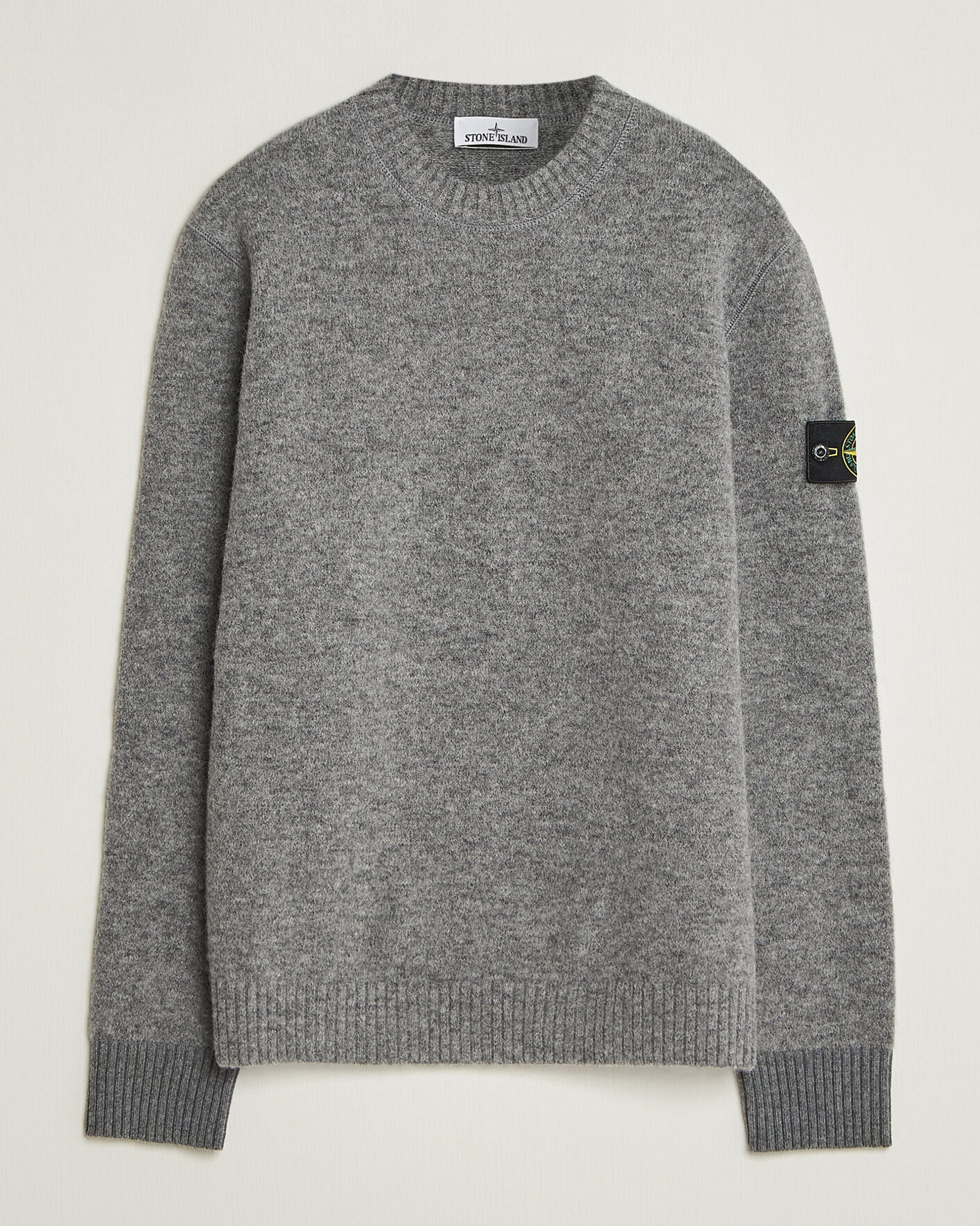 Herre | Trøjer | Stone Island | Baby Alpaca Blend Contrast Crew Grey Melange