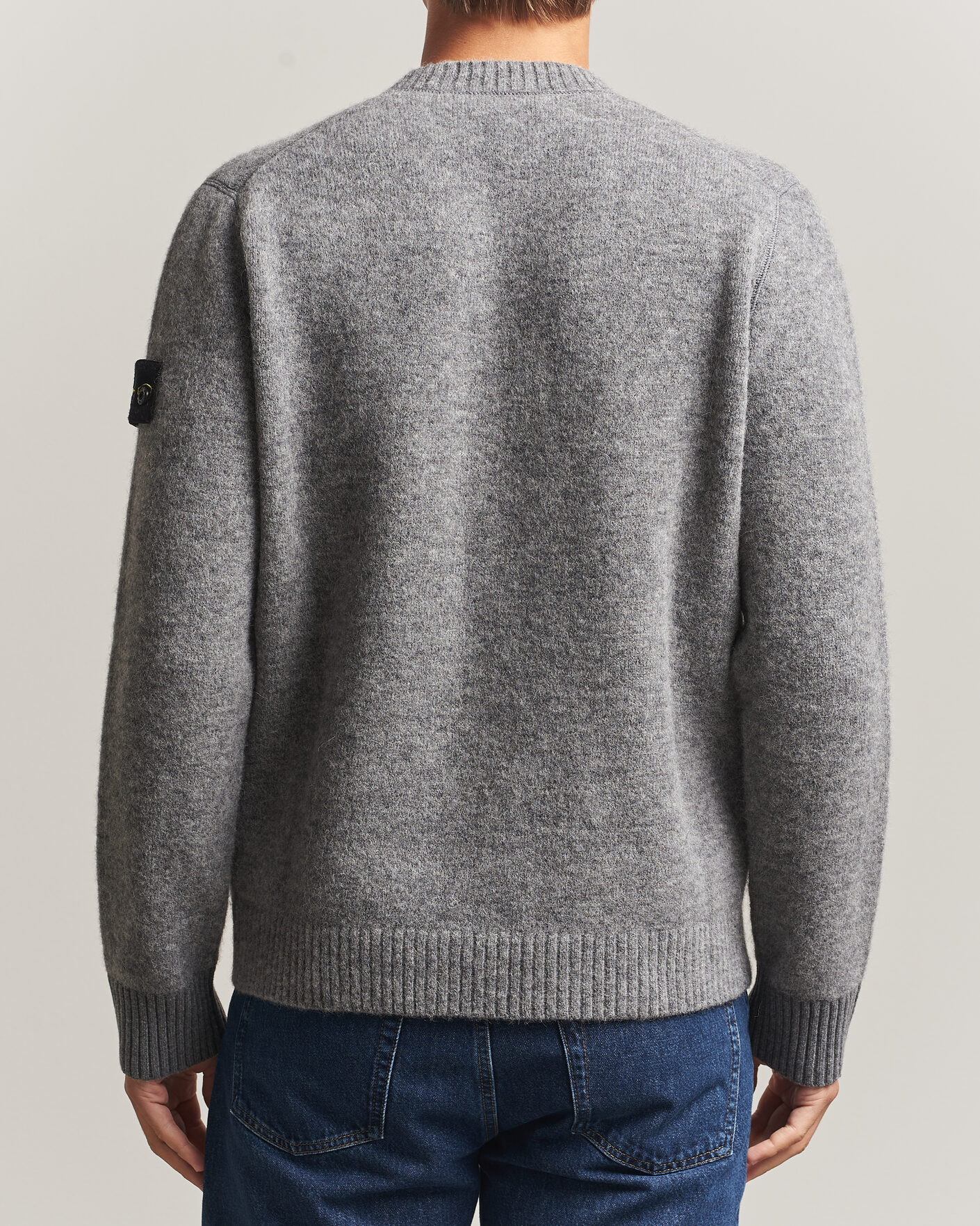 Herre | Trøjer | Stone Island | Baby Alpaca Blend Contrast Crew Grey Melange
