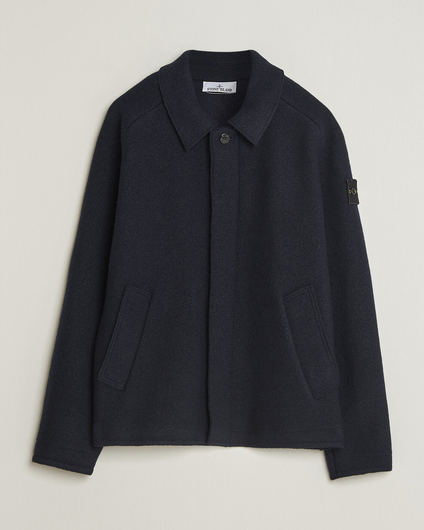 Herre | Trøjer | Stone Island | Felted Wool Cardigan Navy Blue