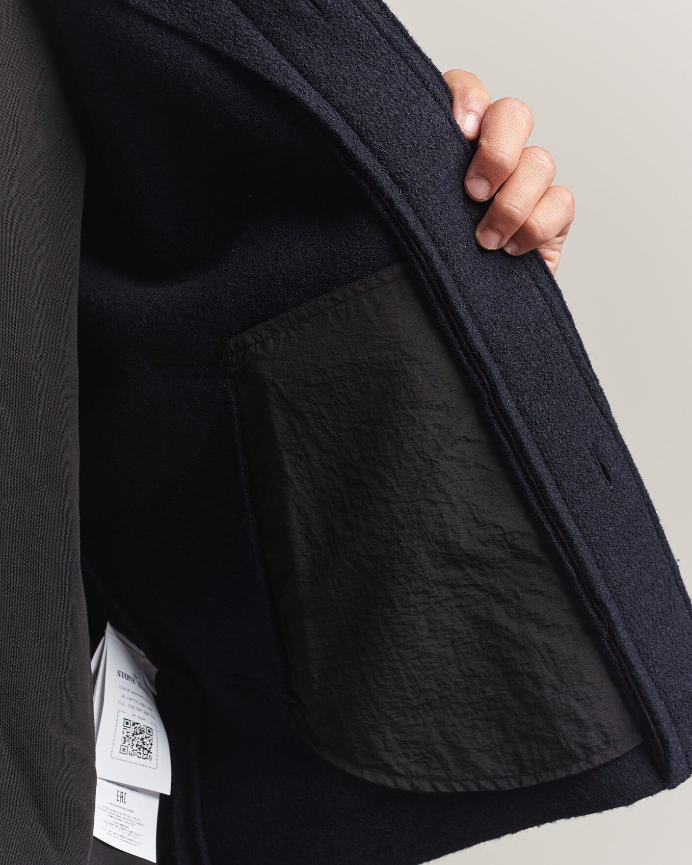 Herre | Trøjer | Stone Island | Felted Wool Cardigan Navy Blue