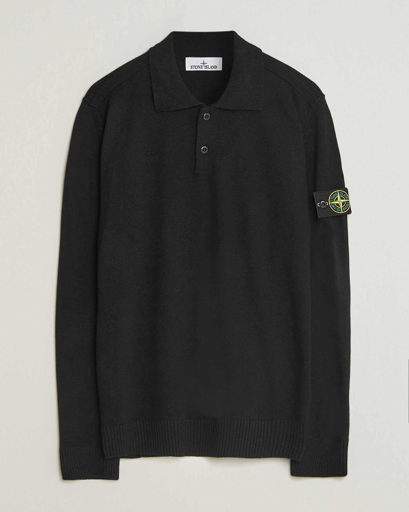Herre | Trøjer | Stone Island | Knitted Geelong Wool Polo Black