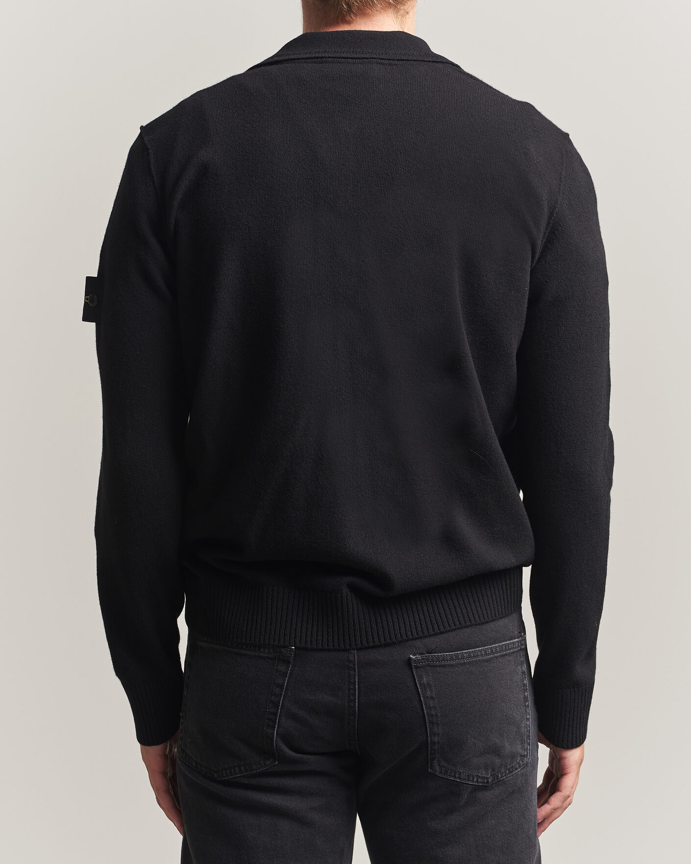 Herre | Trøjer | Stone Island | Knitted Geelong Wool Polo Black