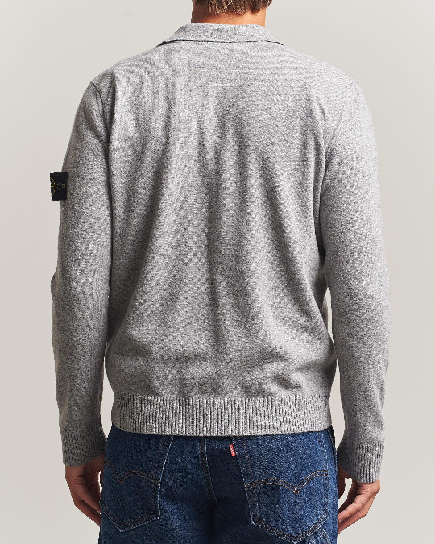 Herre | Trøjer | Stone Island | Knitted Geelong Wool Polo Grey Melange