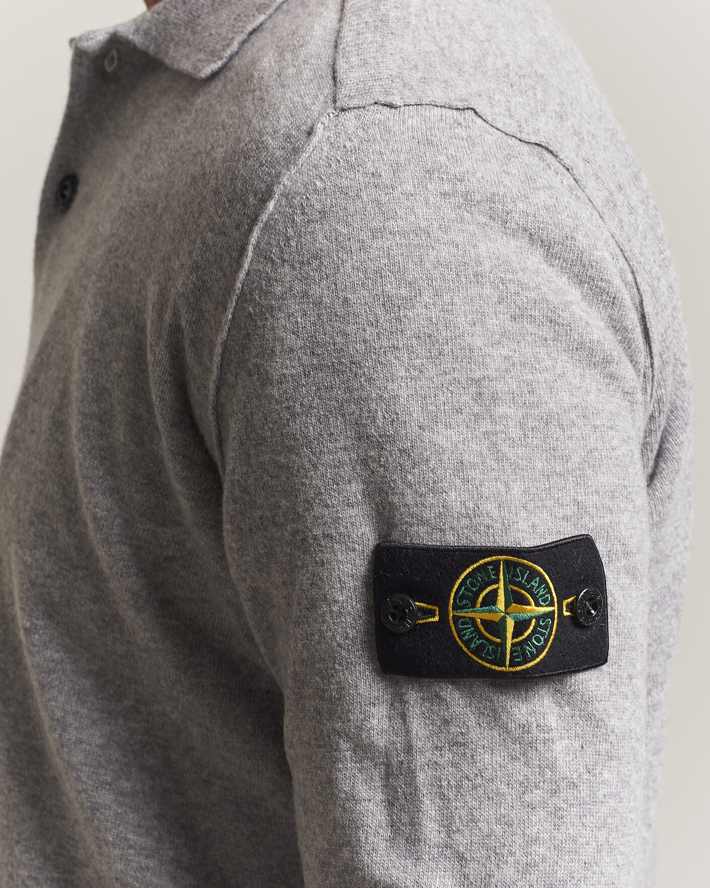 Herre | Trøjer | Stone Island | Knitted Geelong Wool Polo Grey Melange