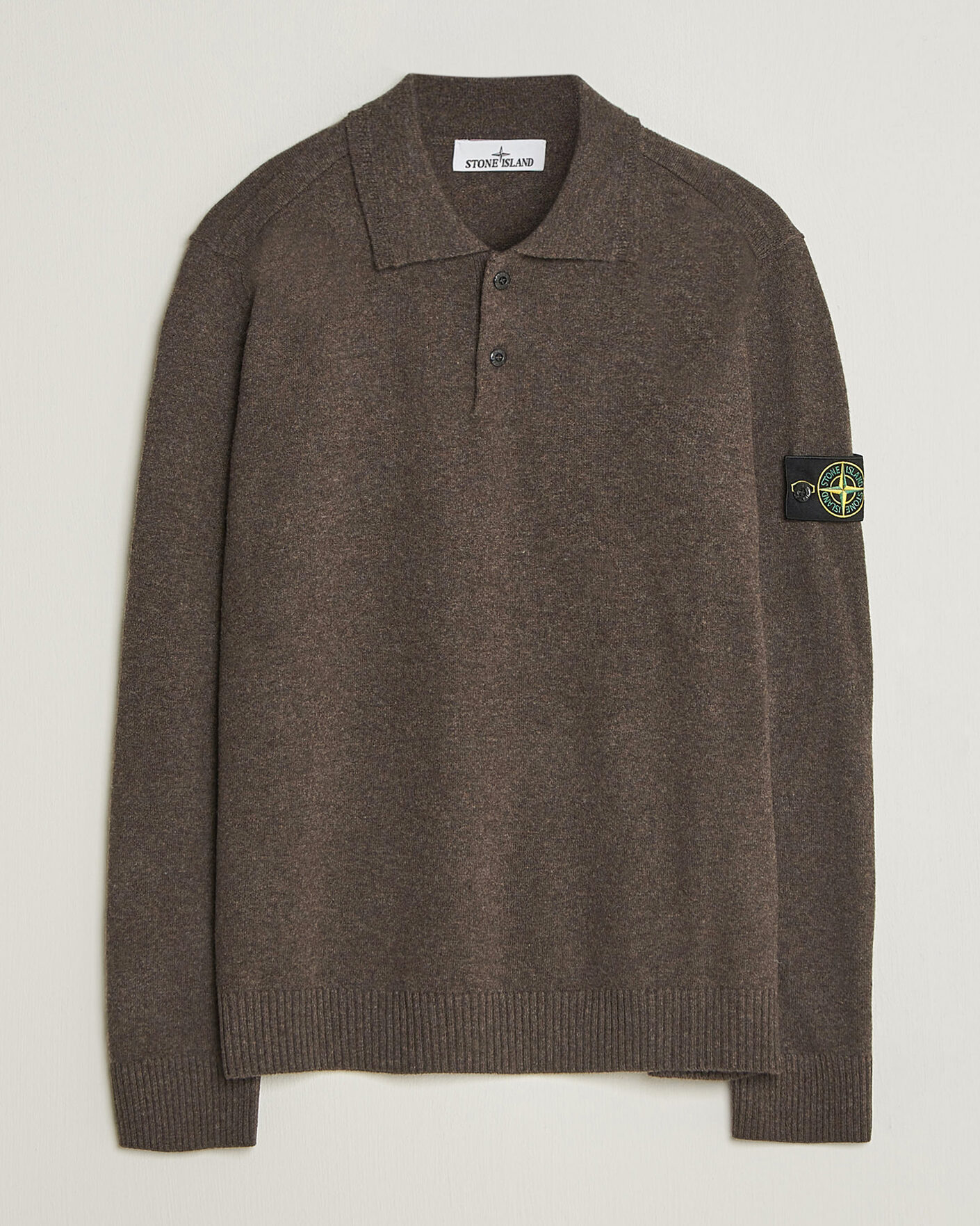 Herre | Trøjer | Stone Island | Knitted Geelong Wool Polo Melange Lead