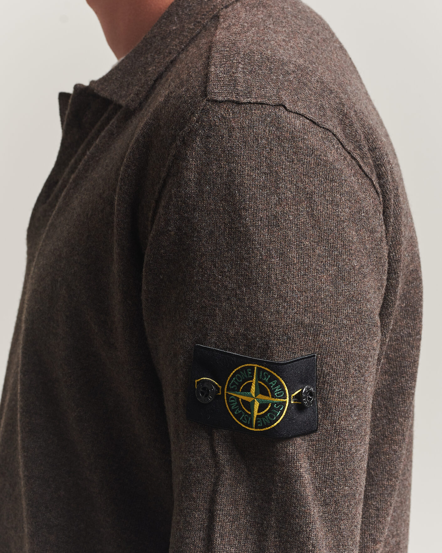 Herre | Trøjer | Stone Island | Knitted Geelong Wool Polo Melange Lead