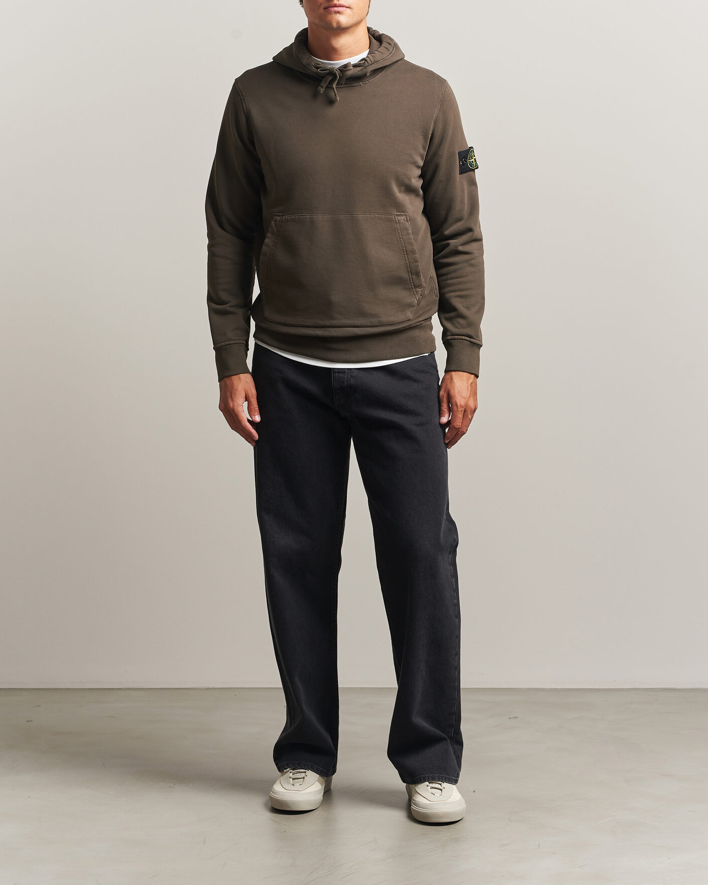 Herre | Trøjer | Stone Island | Garment Dyed Fleece Hood Coal Grey