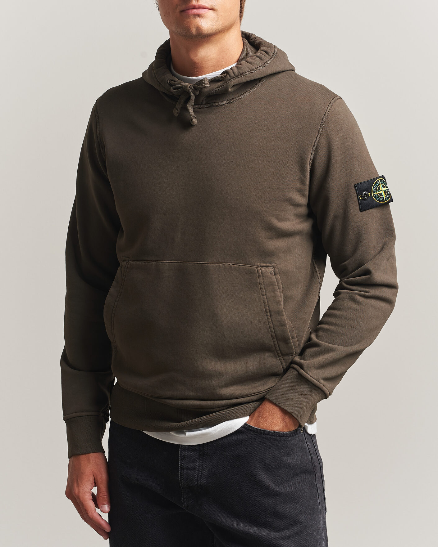 Herre | Trøjer | Stone Island | Garment Dyed Fleece Hood Coal Grey
