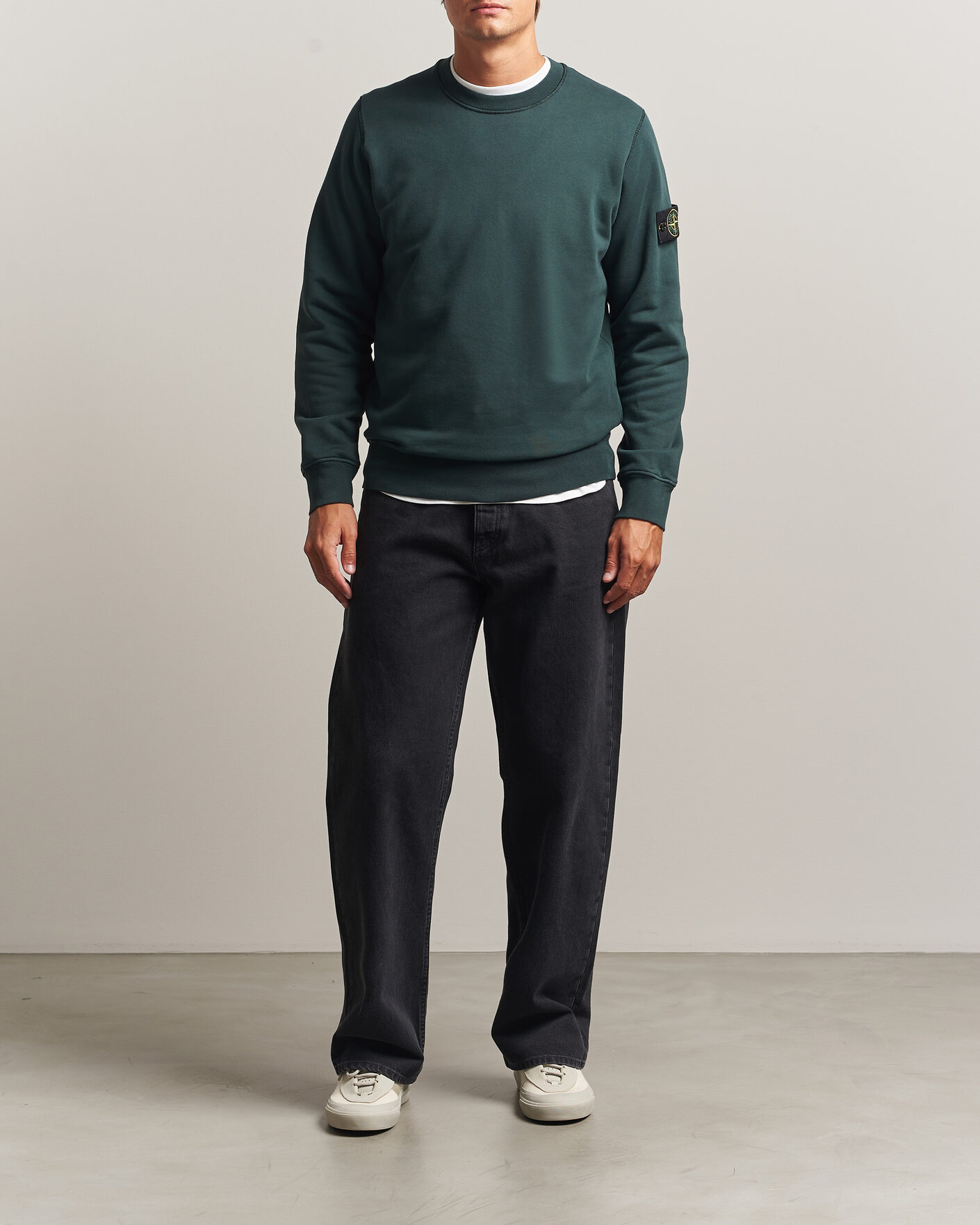 Herre | Trøjer | Stone Island | Garment Dyed Fleece Sweatshirt Dark Green