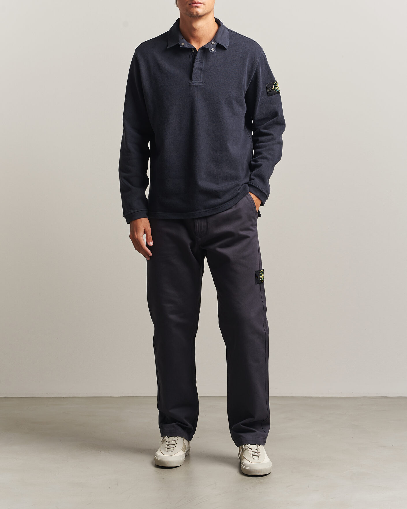 Herre | Trøjer | Stone Island | Heavy Cotton Jersey Polo Blue Navy