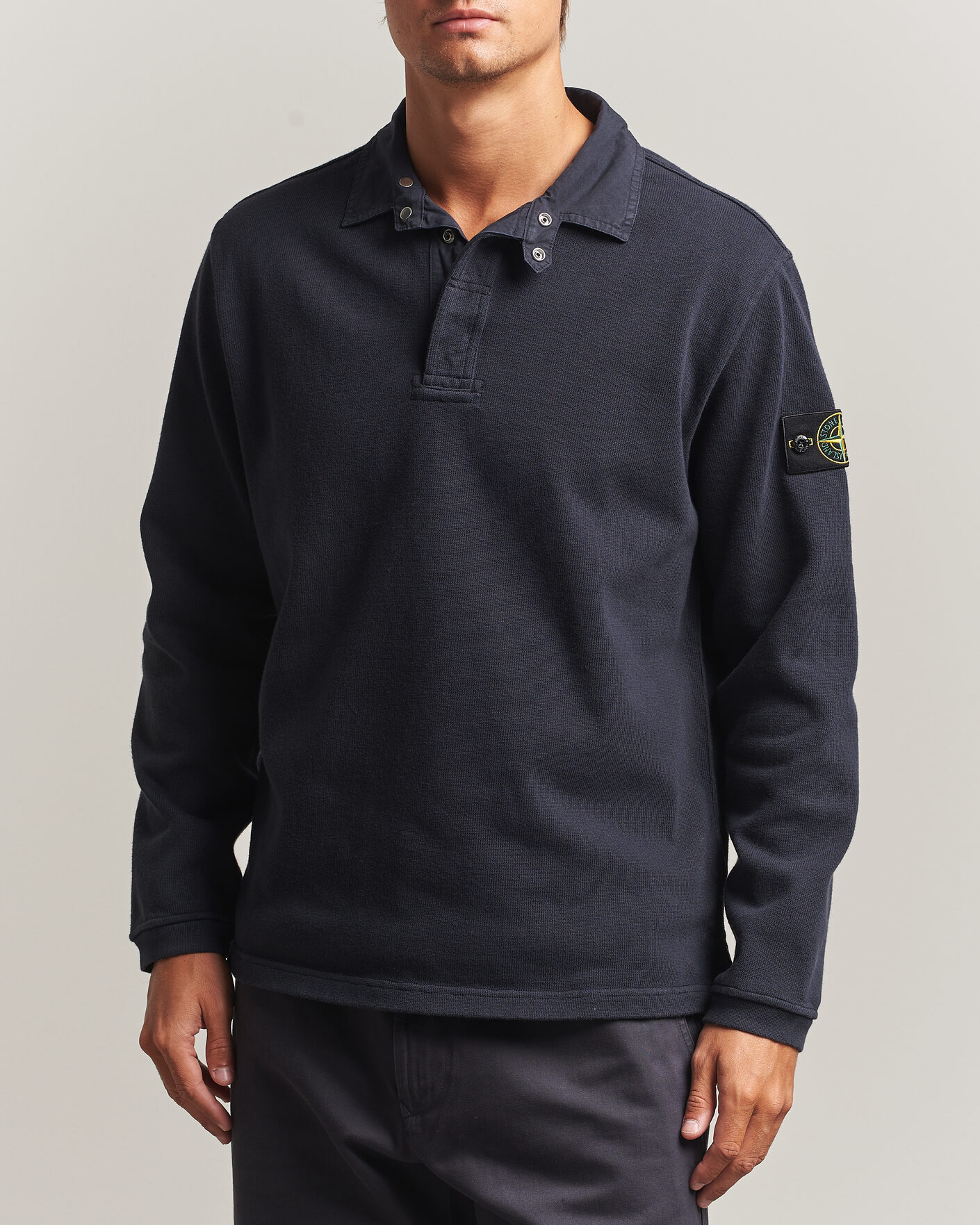 Herre | Trøjer | Stone Island | Heavy Cotton Jersey Polo Blue Navy