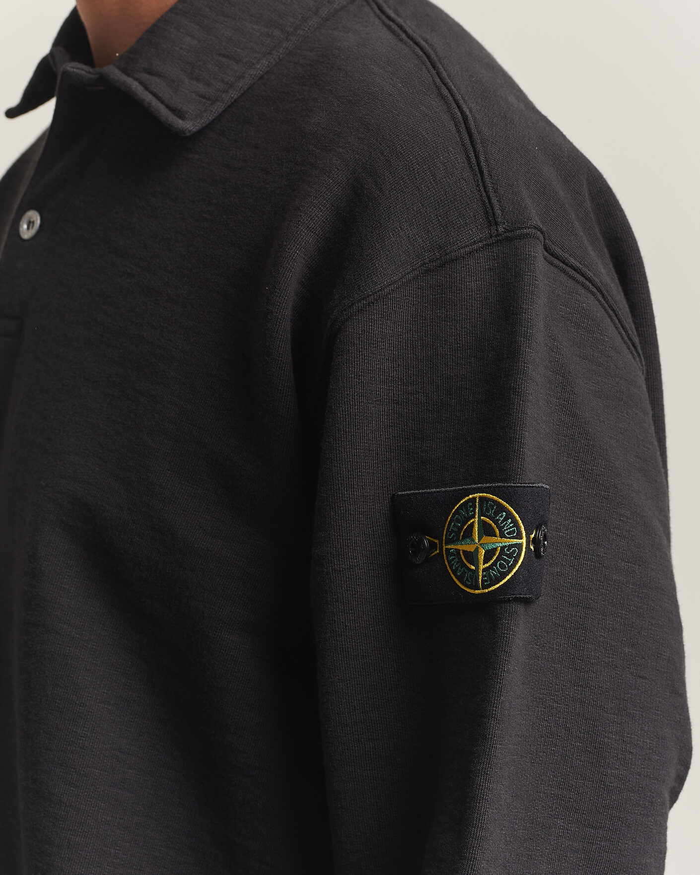 Herre | Trøjer | Stone Island | Tubular Cotton Fleece Polo Black