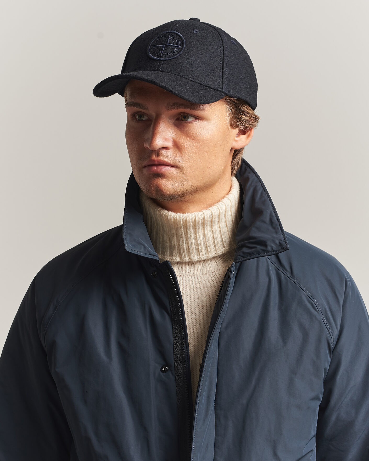Herre | Hatte & kasketter | Stone Island | Wool/Nylon Flannel Cap Navy Blue