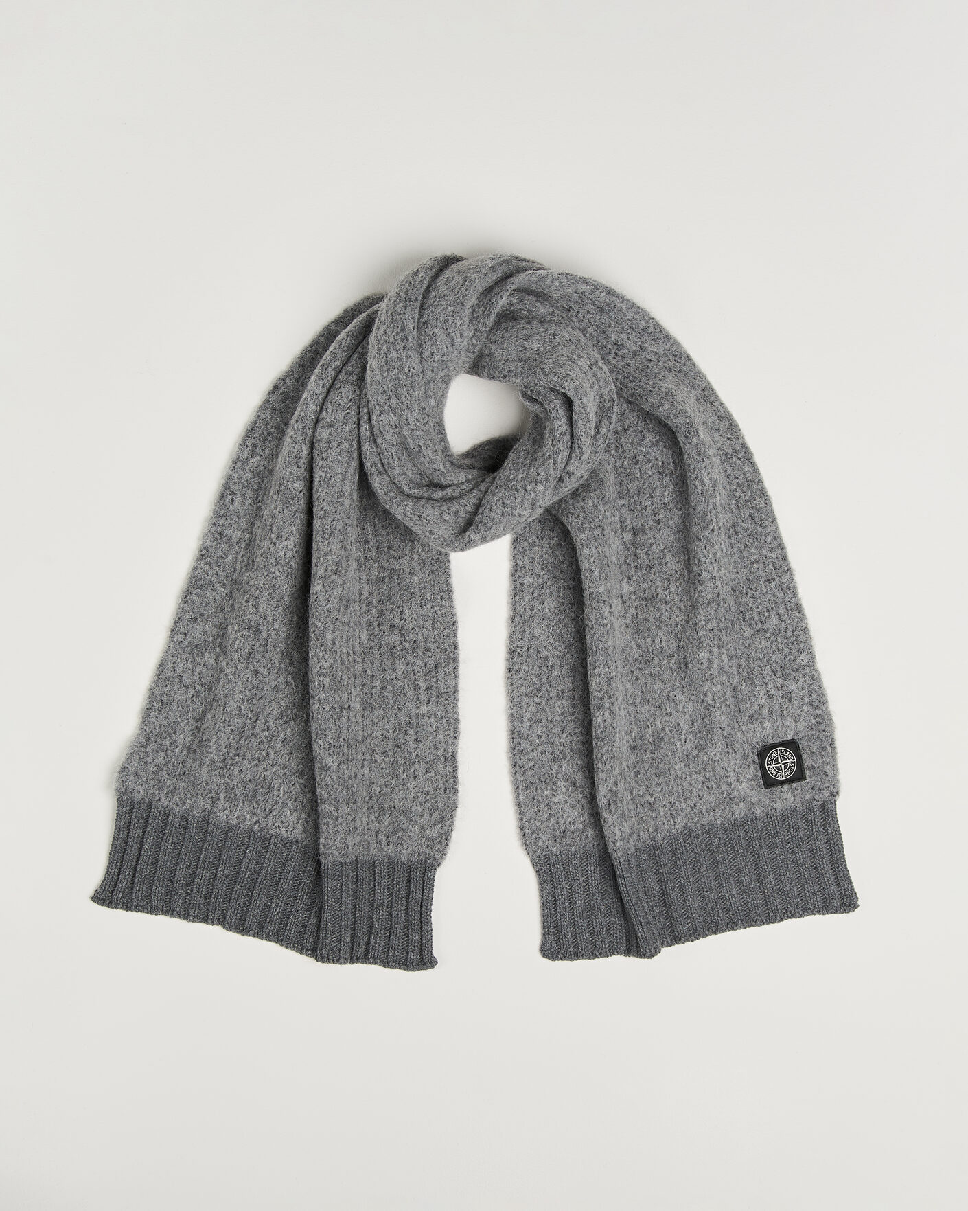 Herre | Halstørklæder | Stone Island | Baby Alpaca Blend Scarf Grey Melange