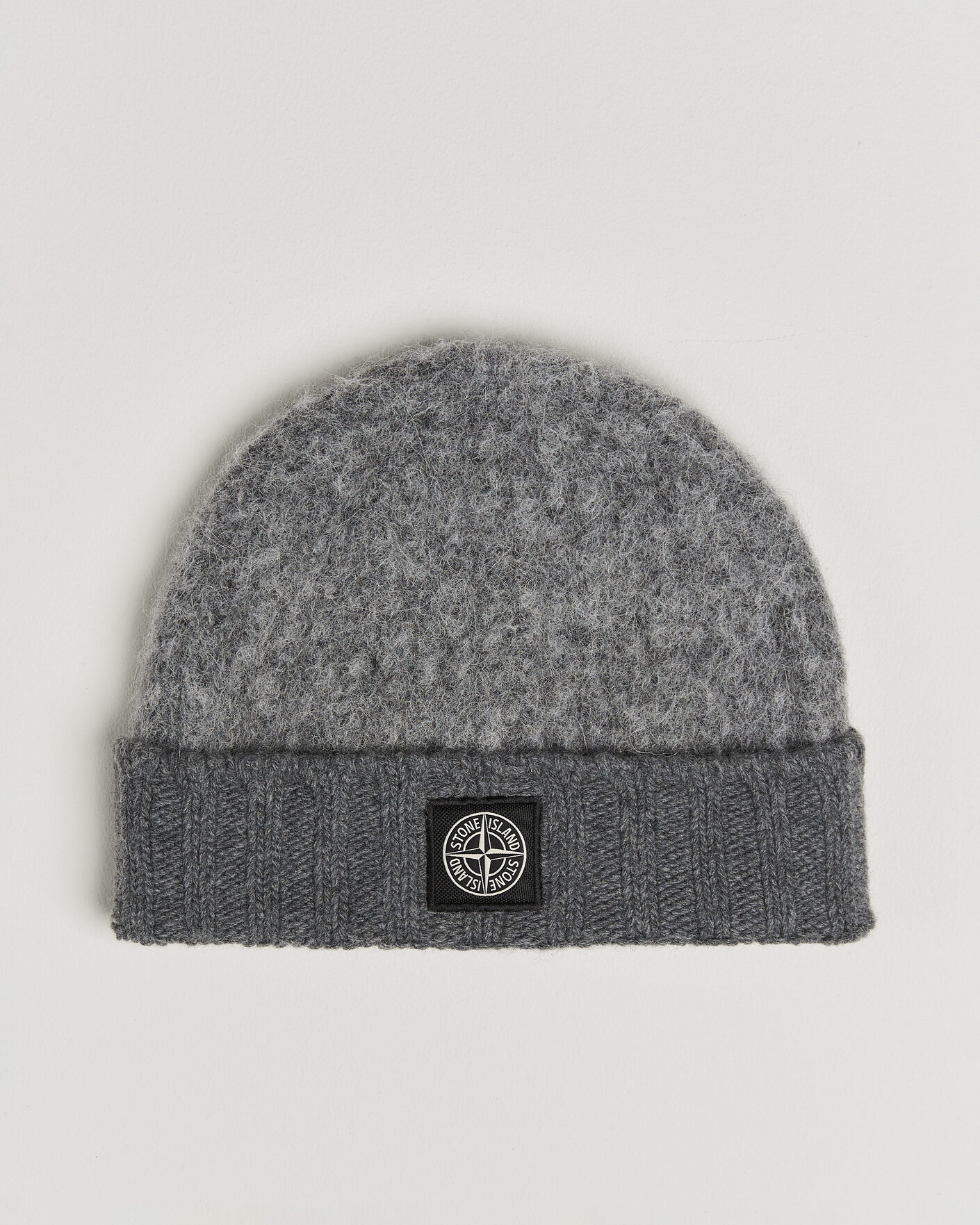 Herre | Huer | Stone Island | Ribbed Baby Alpaca Blend Hat Grey Melange