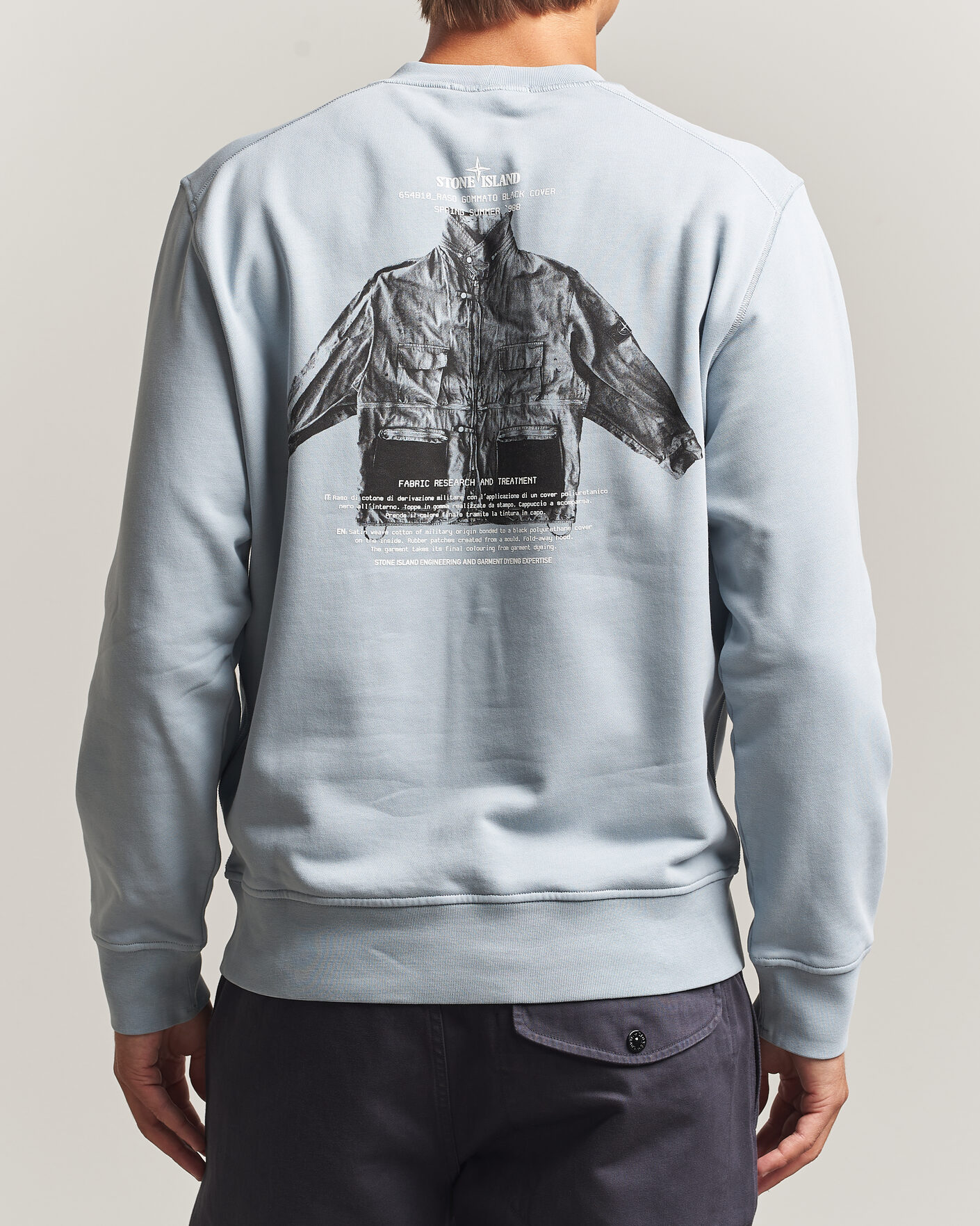 Herre | Trøjer | Stone Island | Cotton Fleece Archivio Print Sweatshirt Ash Grey