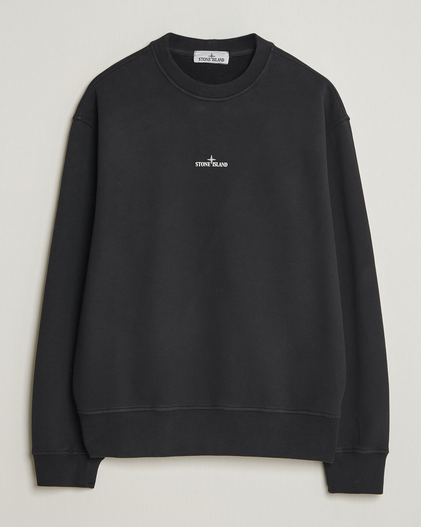 Herre | Trøjer | Stone Island | Cotton Fleece Blurred Compas Print Sweatshirt Black