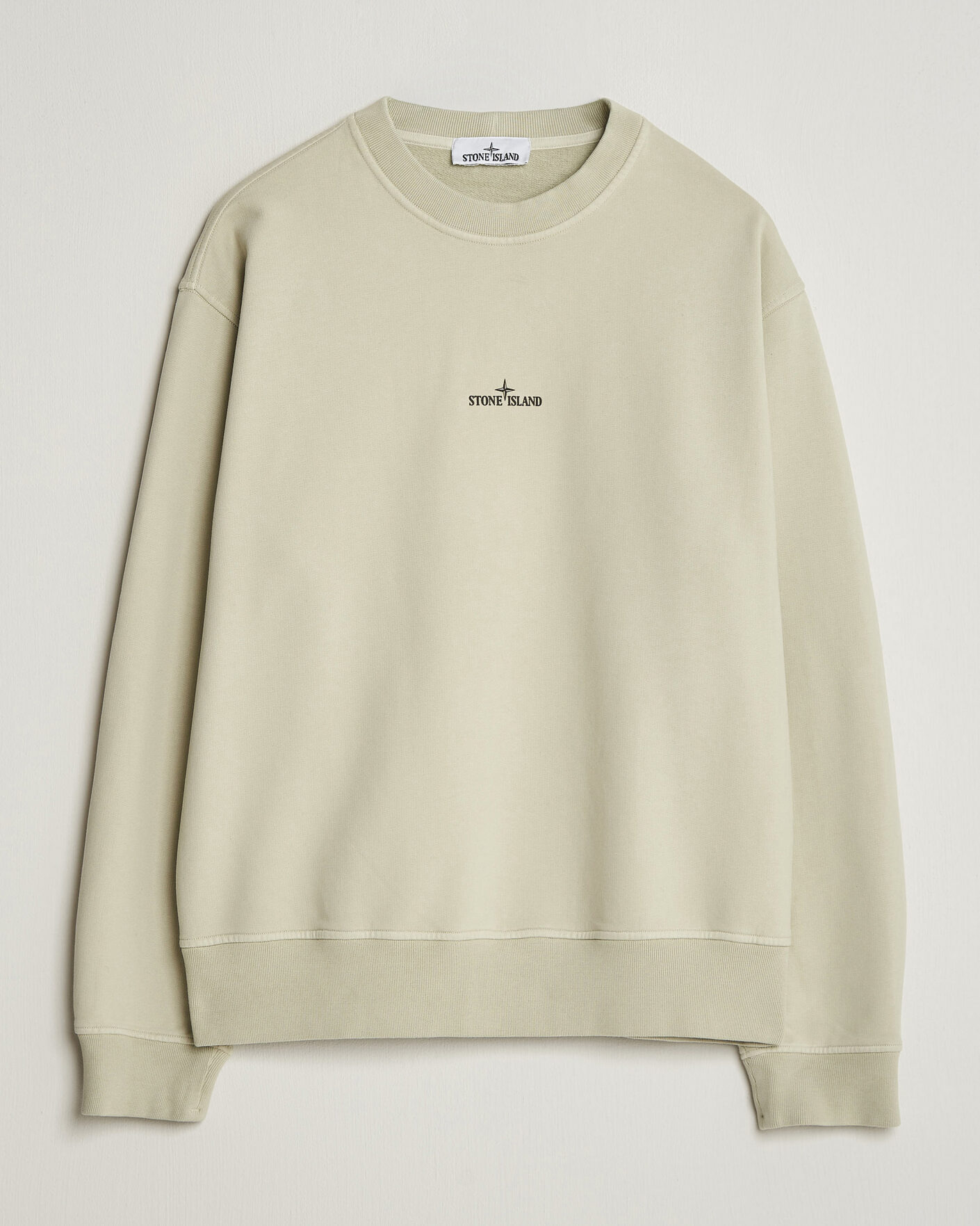 Herre | Trøjer | Stone Island | Cotton Fleece Blurred Compas Print Sweatshirt Sand