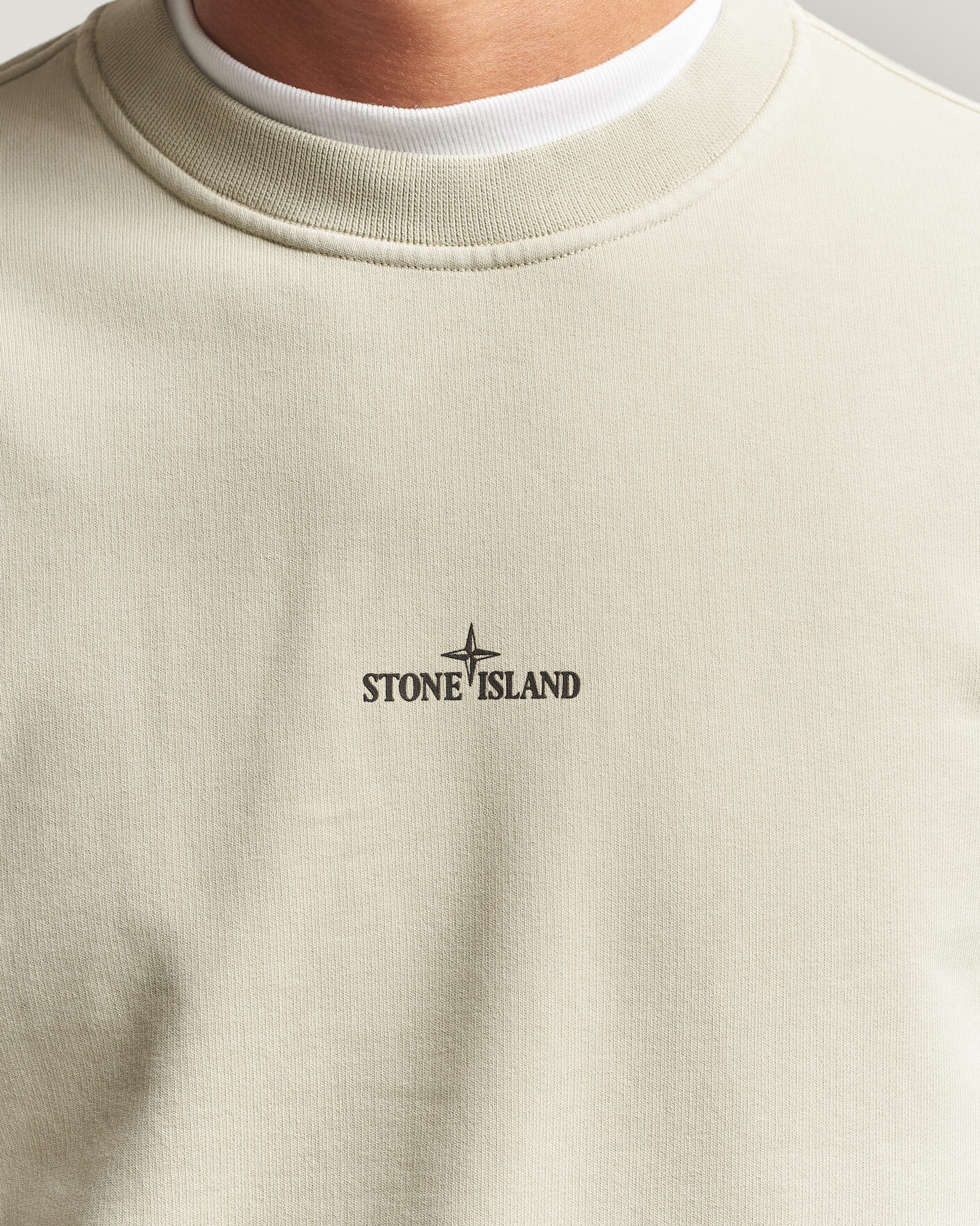 Herre | Trøjer | Stone Island | Cotton Fleece Blurred Compas Print Sweatshirt Sand