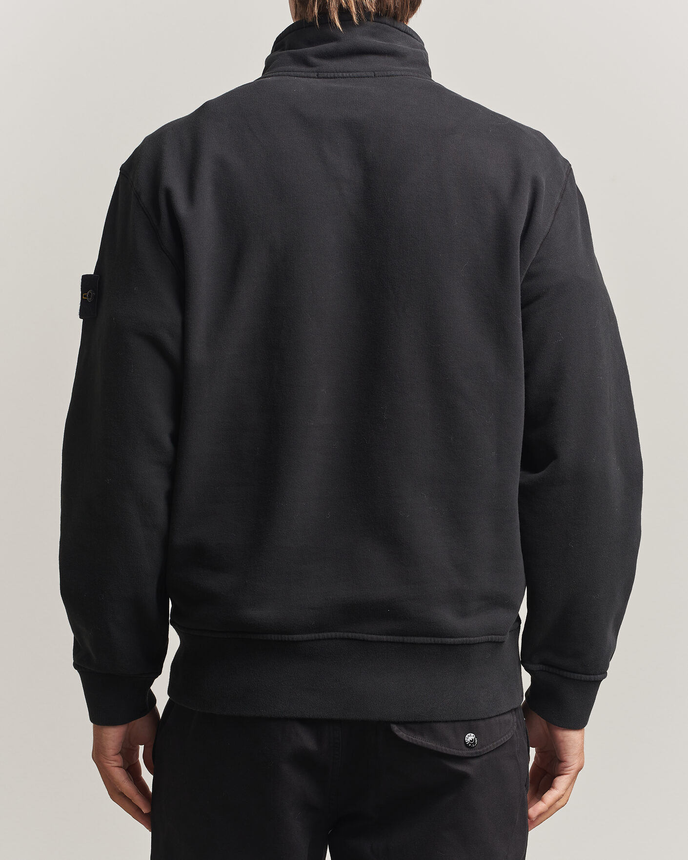 Herre | Trøjer | Stone Island | Brushed Cotton Fleece Half Zip Black