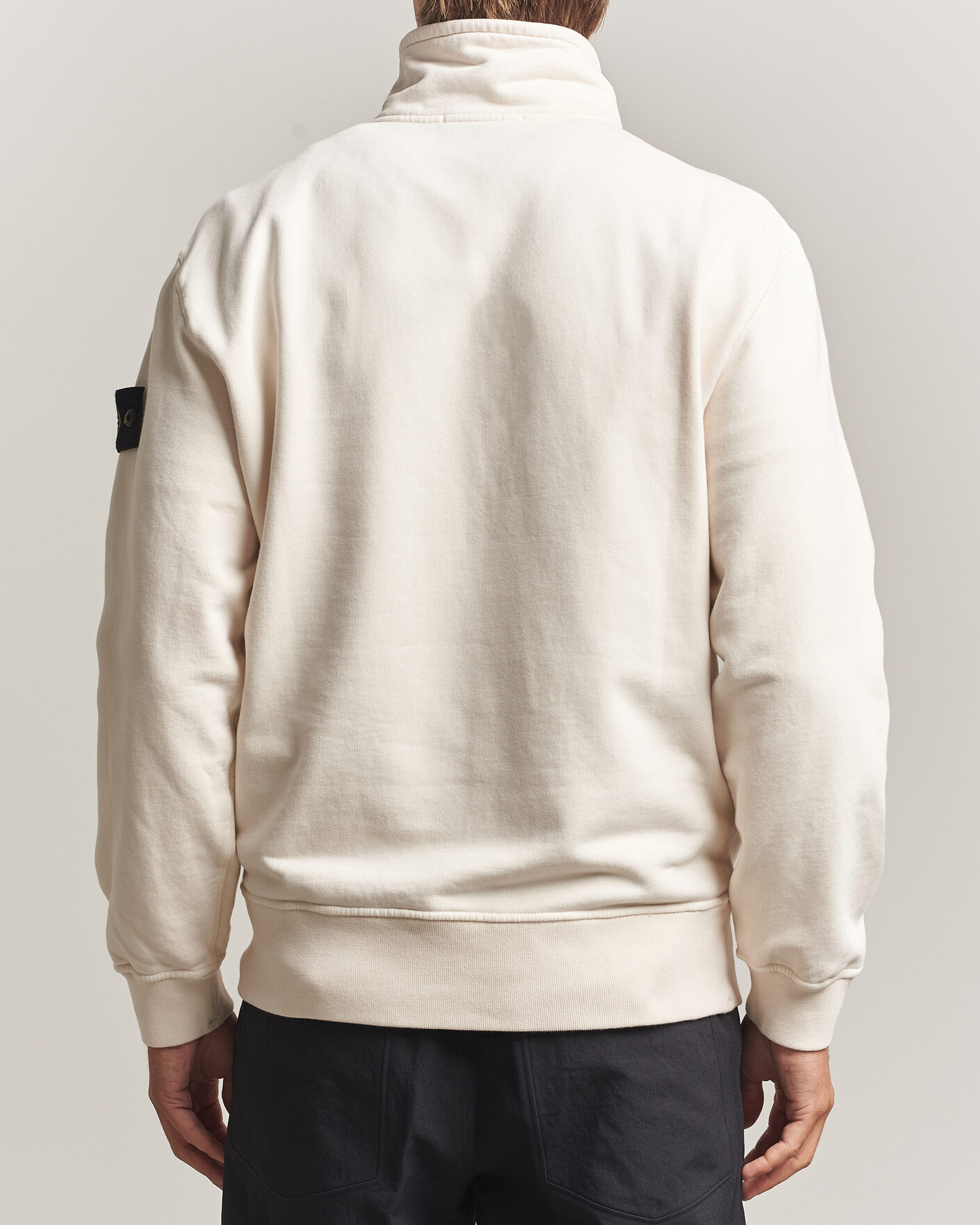 Herre | Trøjer | Stone Island | Brushed Cotton Fleece Half Zip Ivory