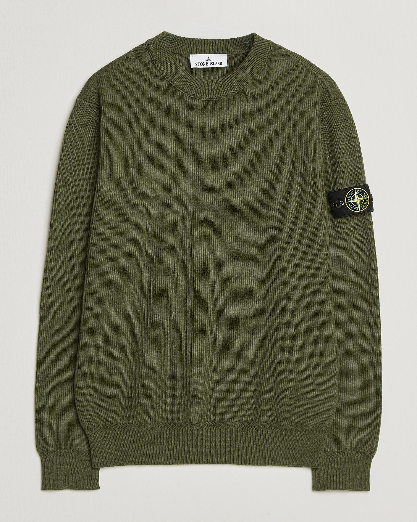 Herre | Trøjer | Stone Island | Ribbed Soft Organic Cotton Crew Neck Military Green