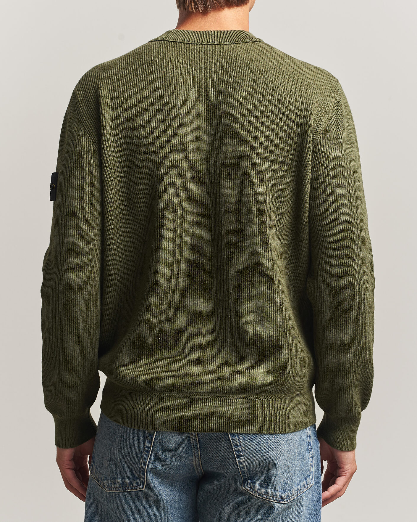 Herre | Trøjer | Stone Island | Ribbed Soft Organic Cotton Crew Neck Military Green